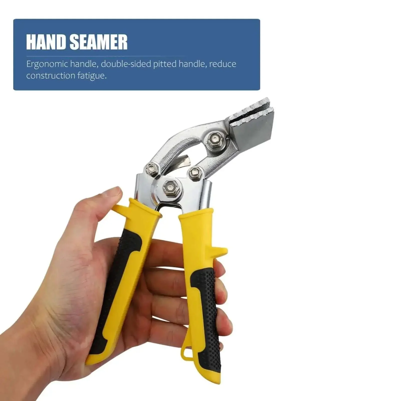Crimping Tool Hand Seamer Bending Pliers For Ductwork And Sheet Metal Ergonomic Grip With Slip Resistant Handle Heavy Duty Metal Board Folding Tool For Quick Seams Ductwork Tools And Accessories - Image 8