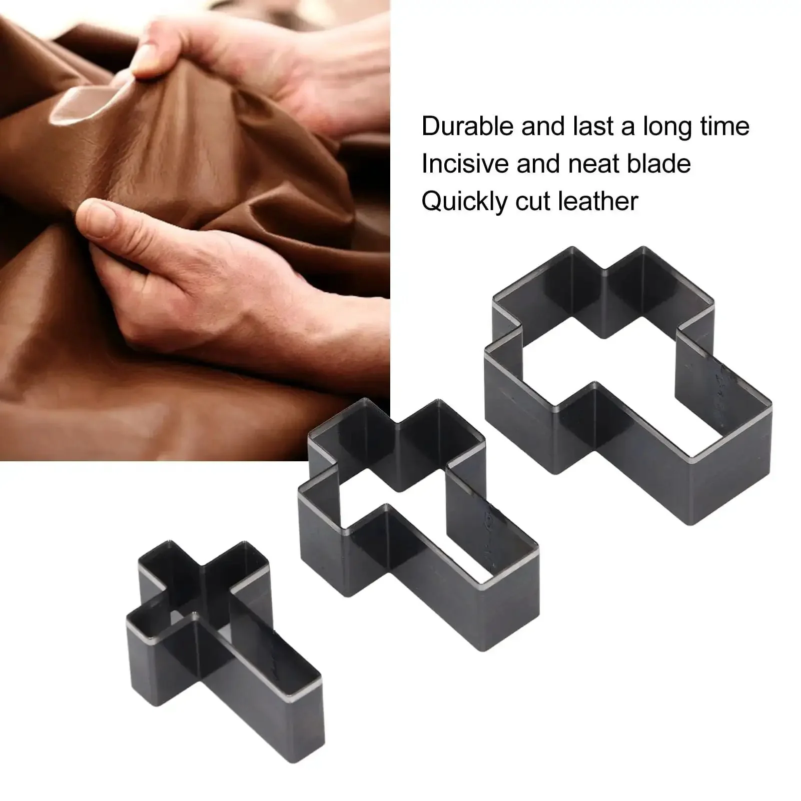 Cross Shape Leather Cutting Die Kit For DIY Leather Crafts Manual Punch Tool Set In Alloy Steel Easy Handheld Dies For Craft Enthusiasts Perfect For Handmade Decor And Custom Projects - Image 4