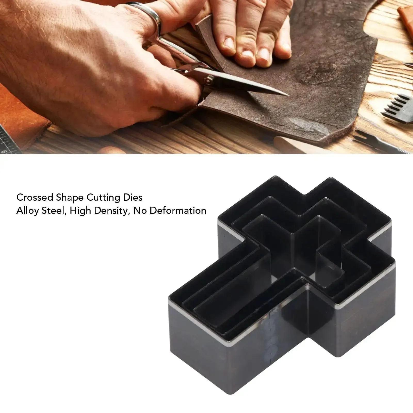 Cross Shape Leather Cutting Die Kit For DIY Leather Crafts Manual Punch Tool Set In Alloy Steel Easy Handheld Dies For Craft Enthusiasts Perfect For Handmade Decor And Custom Projects - Image 5