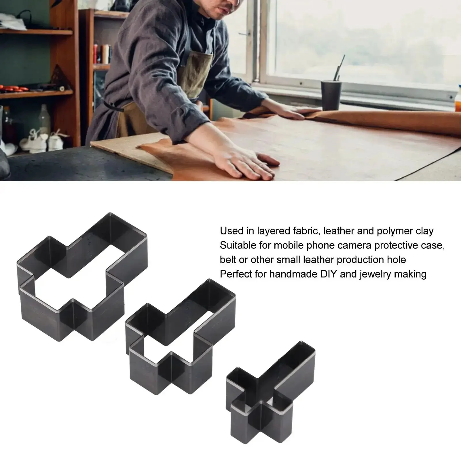Cross Shape Leather Cutting Die Kit For DIY Leather Crafts Manual Punch Tool Set In Alloy Steel Easy Handheld Dies For Craft Enthusiasts Perfect For Handmade Decor And Custom Projects - Image 6