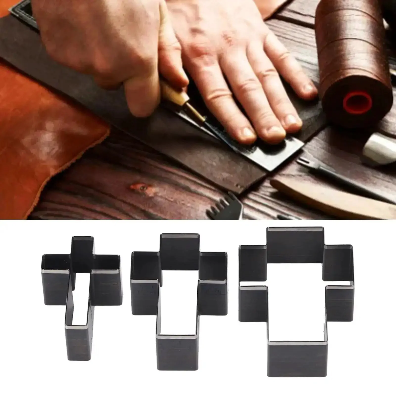 Cross Shape Leather Cutting Die Kit For DIY Leather Crafts Manual Punch Tool Set In Alloy Steel Easy Handheld Dies For Craft Enthusiasts Perfect For Handmade Decor And Custom Projects - Image 8