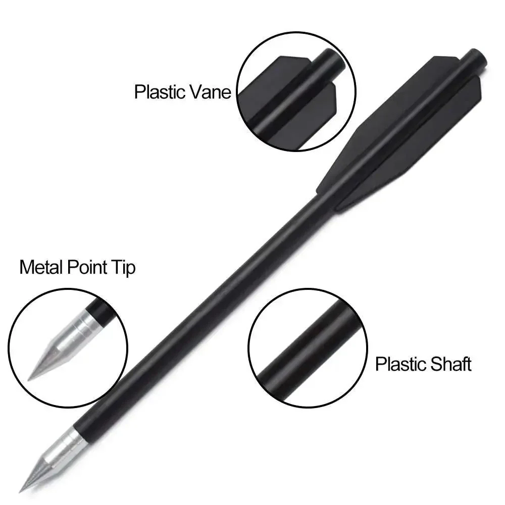 Crossbow Bolts Six Point Three Inch 36 Pack Black Plastic Shaft Arrows With Aluminum Point Tip For Small Crossbows Practice Bolts No Glow In The Dark Durable Target Arrows Budget Friendly - Image 4