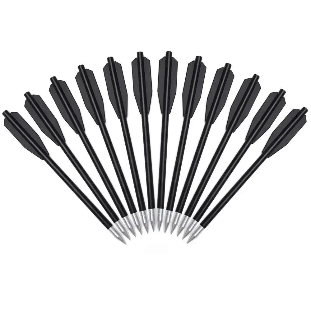 Crossbow Bolts Six Point Three Inch 36 Pack Black Plastic Shaft Arrows With Aluminum Point Tip For Small Crossbows Practice Bolts No Glow In The Dark Durable Target Arrows Budget Friendly - Image 5