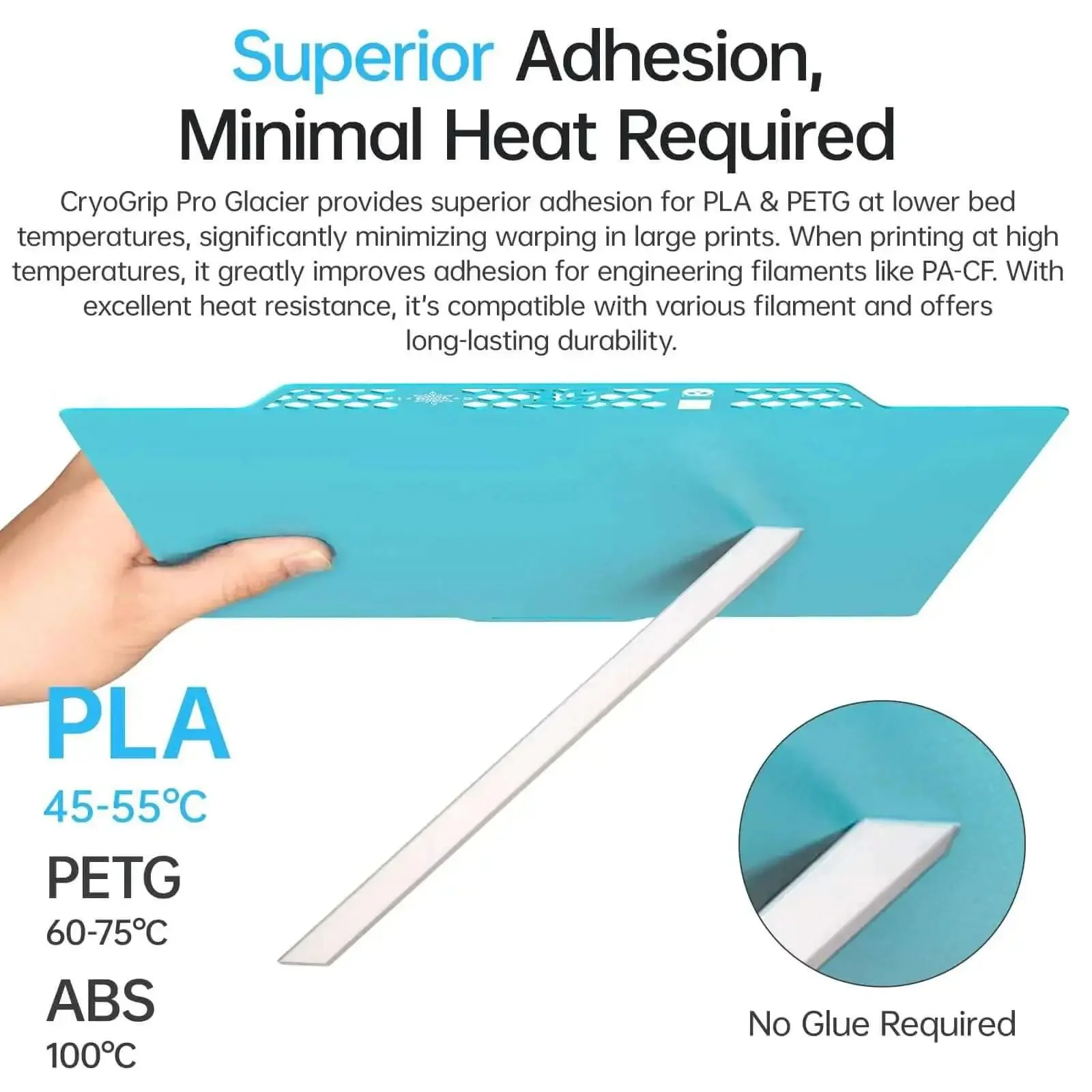CryoGrip Pro Glacier Panda Double Sided Build Plate For Bambu Lab P2S P1S P1P X1C X1E A1 3D Printers With Dope First Layer Adhesion Fine Textured Spring Steel 257x257mm 1 Piece - Image 7