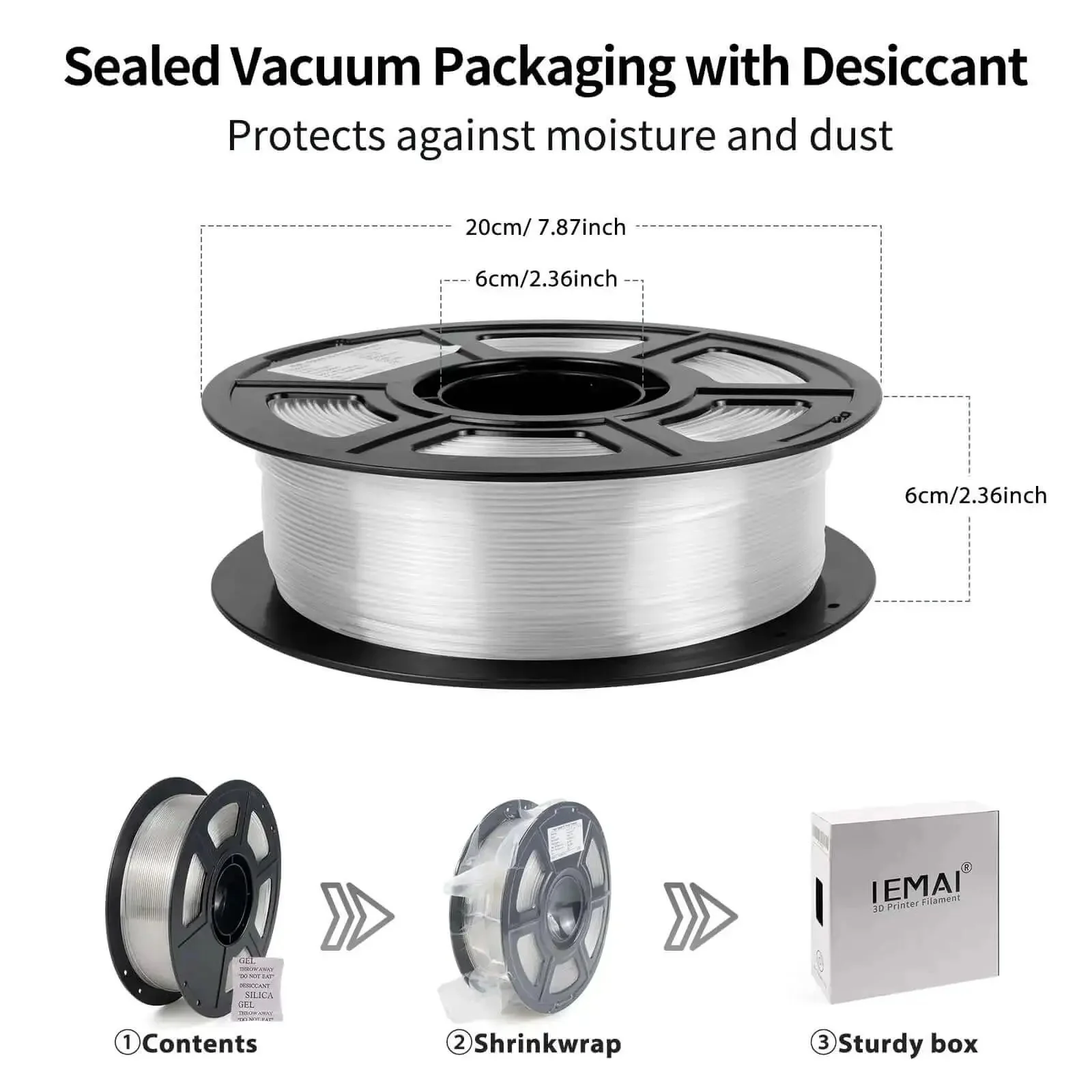 Crystal Clear PETG Filament 1.75mm 1kg For 3D Printing, Ultra Transparent And Fast Up To 600mm/s, Durable For Lampshades, DIY Projects And Home Decor With Glasslike Finish - Image 2