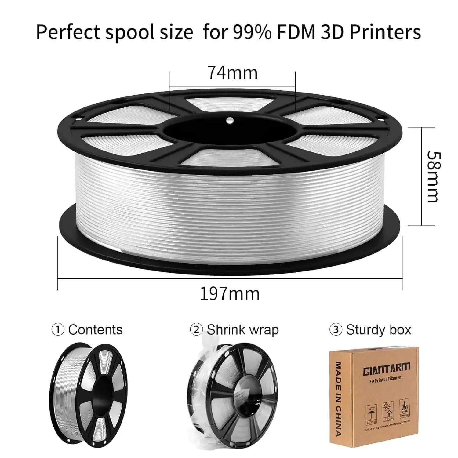 Crystal Clear PLA Filament 1.75Mm 1Kg Spool For 3D Printing Vacuum Packed Warp-Free With Low Shrinkage And Smooth Layer Bonding For Crisp Durable Prints - Image 4