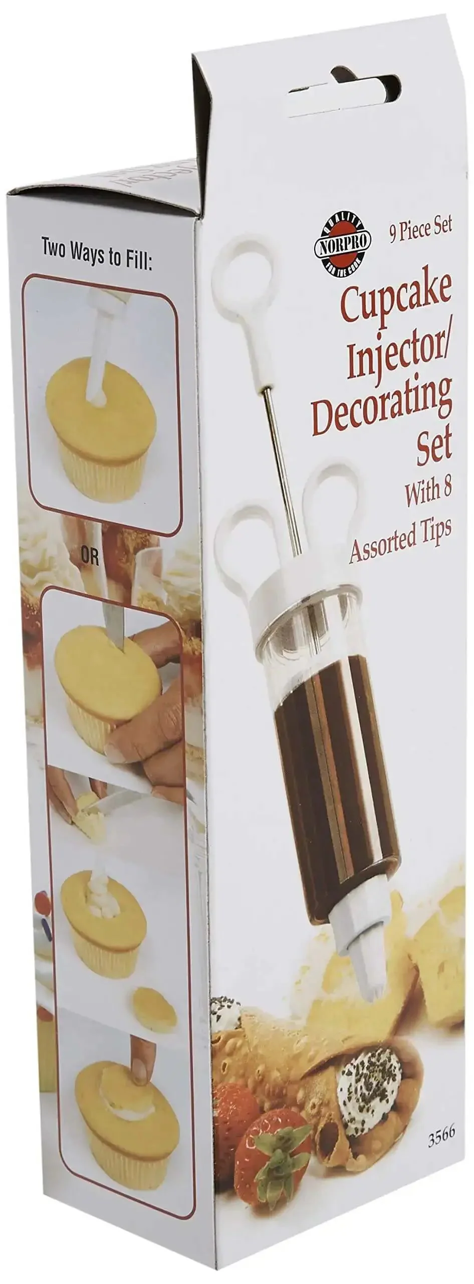 Cupcake Injector And Decorating Icing Kit, Nine Piece Stainless Steel Set With Multicolor Tips, Holds Half Cup Of Filling And Plenty Of Frosting, Perfect For Filling Inside Cupcakes And Finishing Exterior Decor For Home Bakers - Image 5