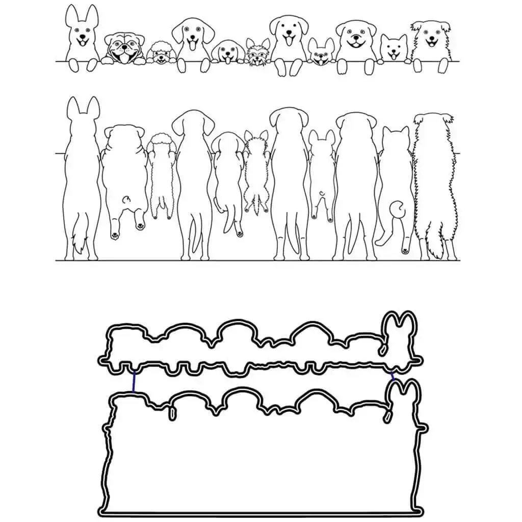 Cute Dog Clear Stamp And Die Set For Card Making And Scrapbooking Silicone Stamp With Carbon Steel Dies For Embossing And Photo Album Decor Dope TPR Stamp That Adheres To Any Acrylic Block And Stays Bright