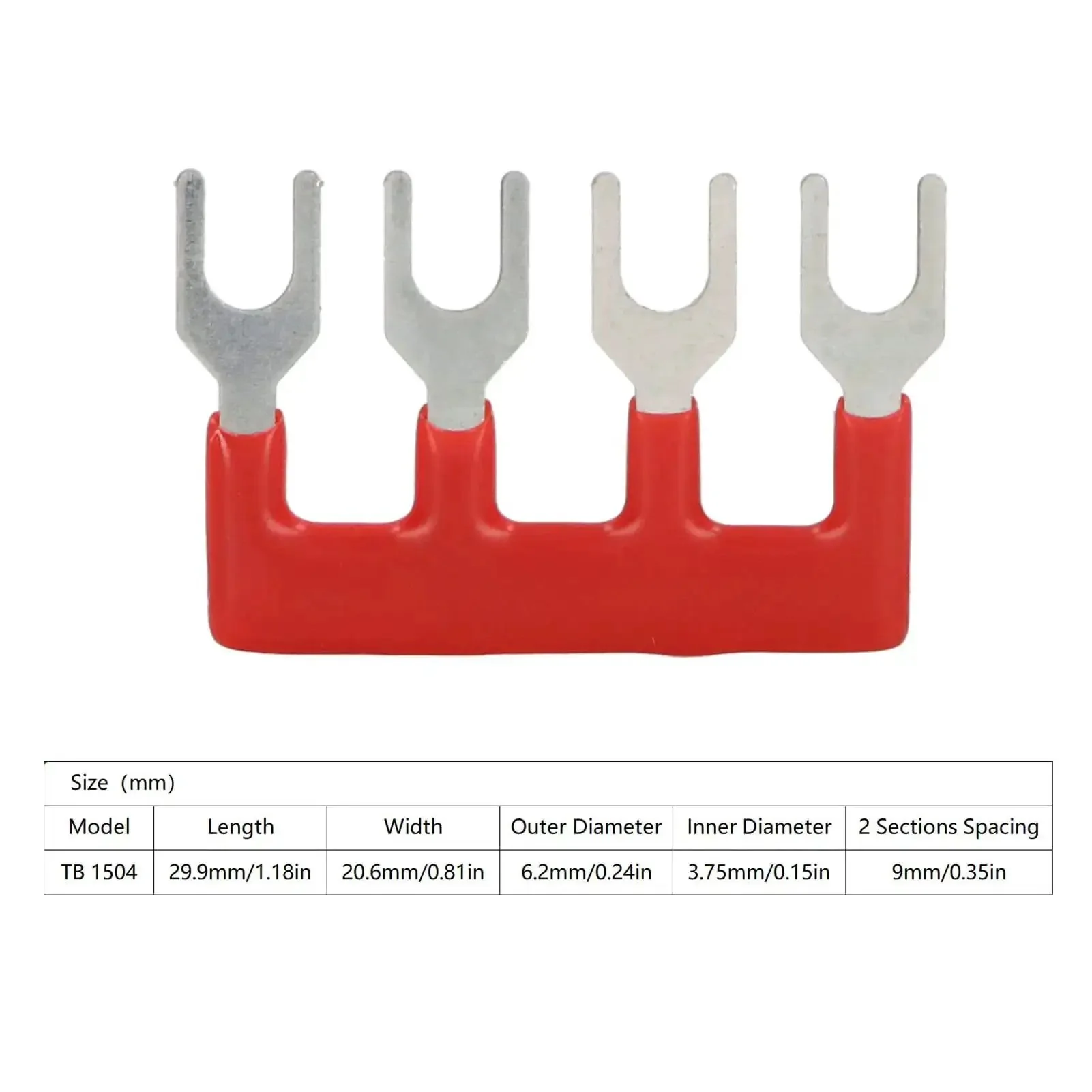 Cuttable Fork Type Jumper Block Terminal Strips 100V 15A Pack Of 15 With PVC Flame Retardant Shell Premium Copper Conductor No Sweat Wiring And Secure Connections For Wide Applications TB1504 - Image 4