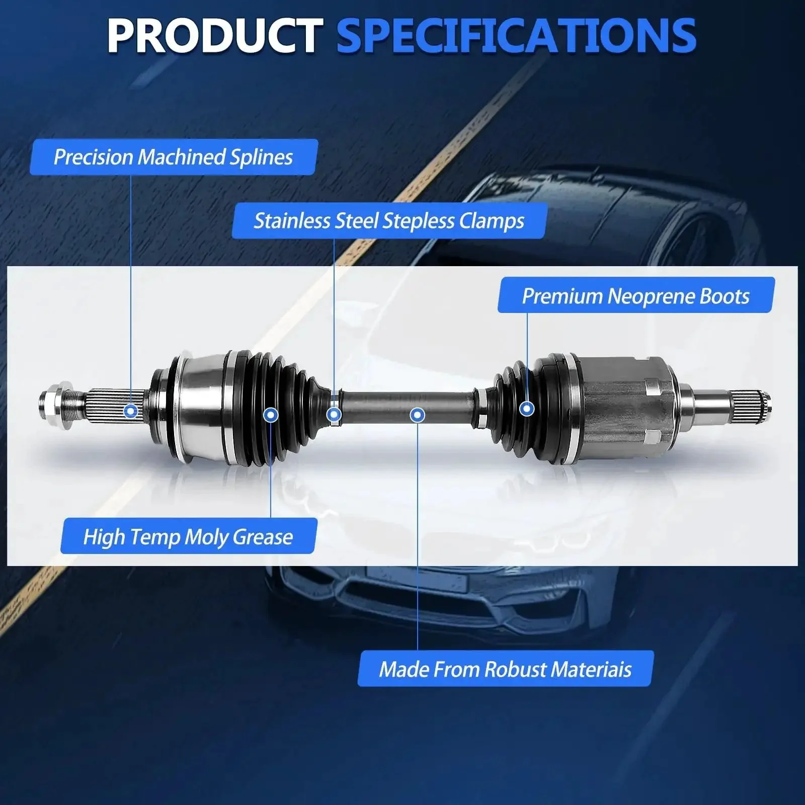 CV Axle Front For Nissan Altima 2013 2014 2015 2016 2017 2018 2 Pieces Left And Right Driver Passenger Sides FWD Automatic Transmission Two Point Five Liter Compatible - Image 9