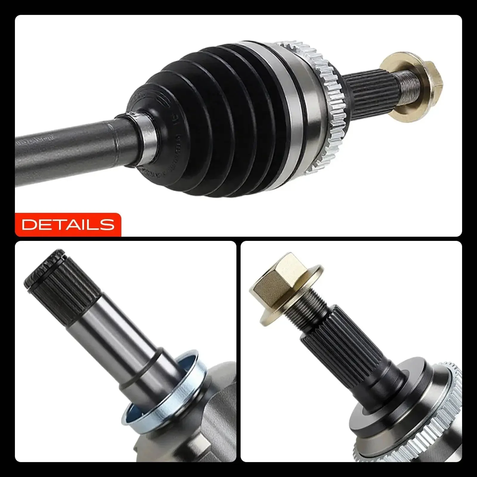 CV Axle Shaft Assembly For Ford Edge 2007-2014 And Lincoln MKX 2007-2015 Front Left Driver Side Replacement Ready To Roll 3.5L 3.7L Neoprene Boot Included Fits 7T4Z3A427A 7T4Z3A427B - Image 3