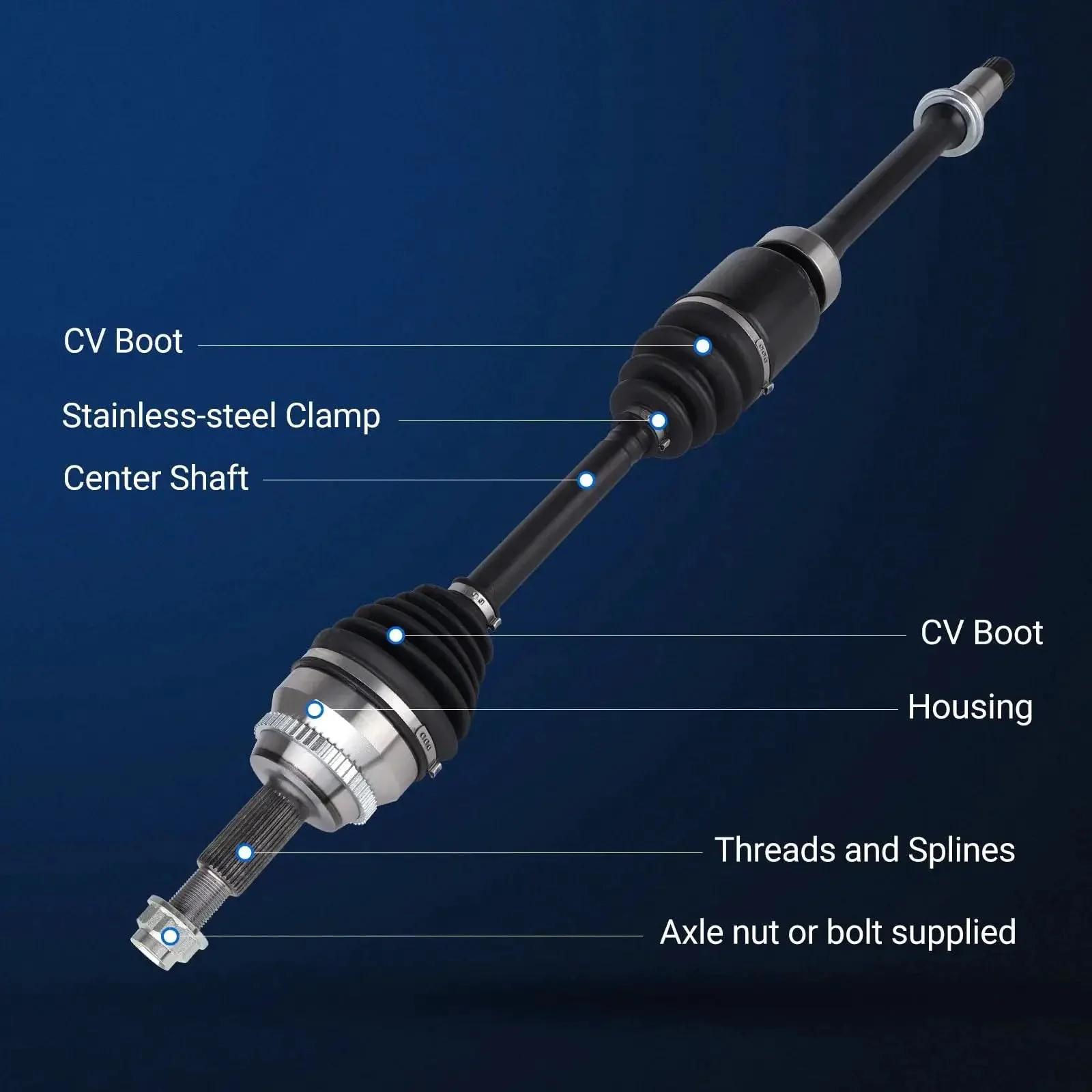 CV Axle Shaft Assembly Front Right Passenger Side For Toyota Camry Avalon Highlander Solara And Lexus ES RX Models With 2.5L 3.0L 3.3L Or 3.5L Engines FWD Replacement - Image 5