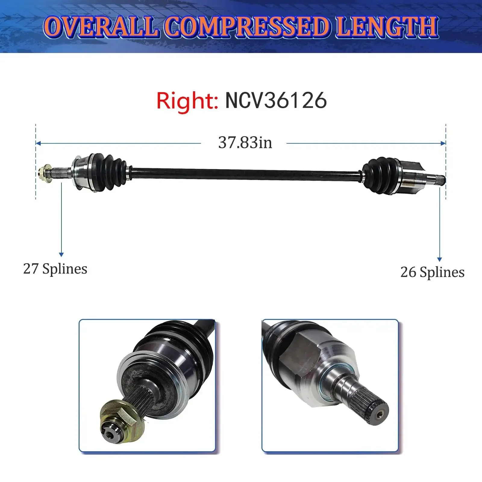 CV Joint Axle Shaft Assembly For Honda Accord 2003 2004 2005 2006 2007 2.4L 4 Cylinder Automatic Transmission FWD Front Left And Right Axles Passenger And Driver Side - Image 7