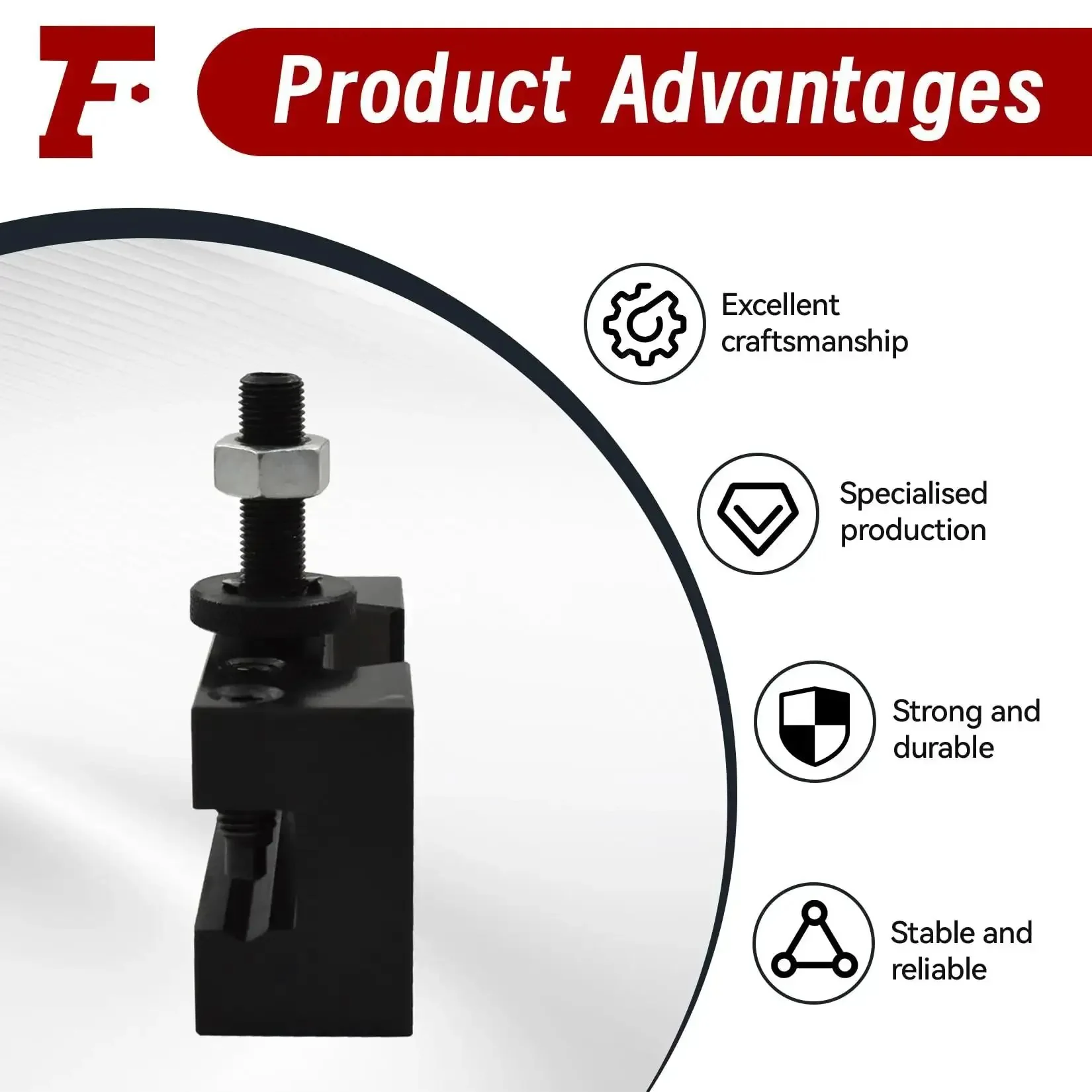 CXA 250-302 Quick Change Boring Turning Facing Holder For Steel CNC Tool Holder Fits Tool Post 250-333 And 250-300 Precision Ground And Hardened Fully Sealed Low Maintenance Pro Grade Rugged Metalworking Tool - Image 3