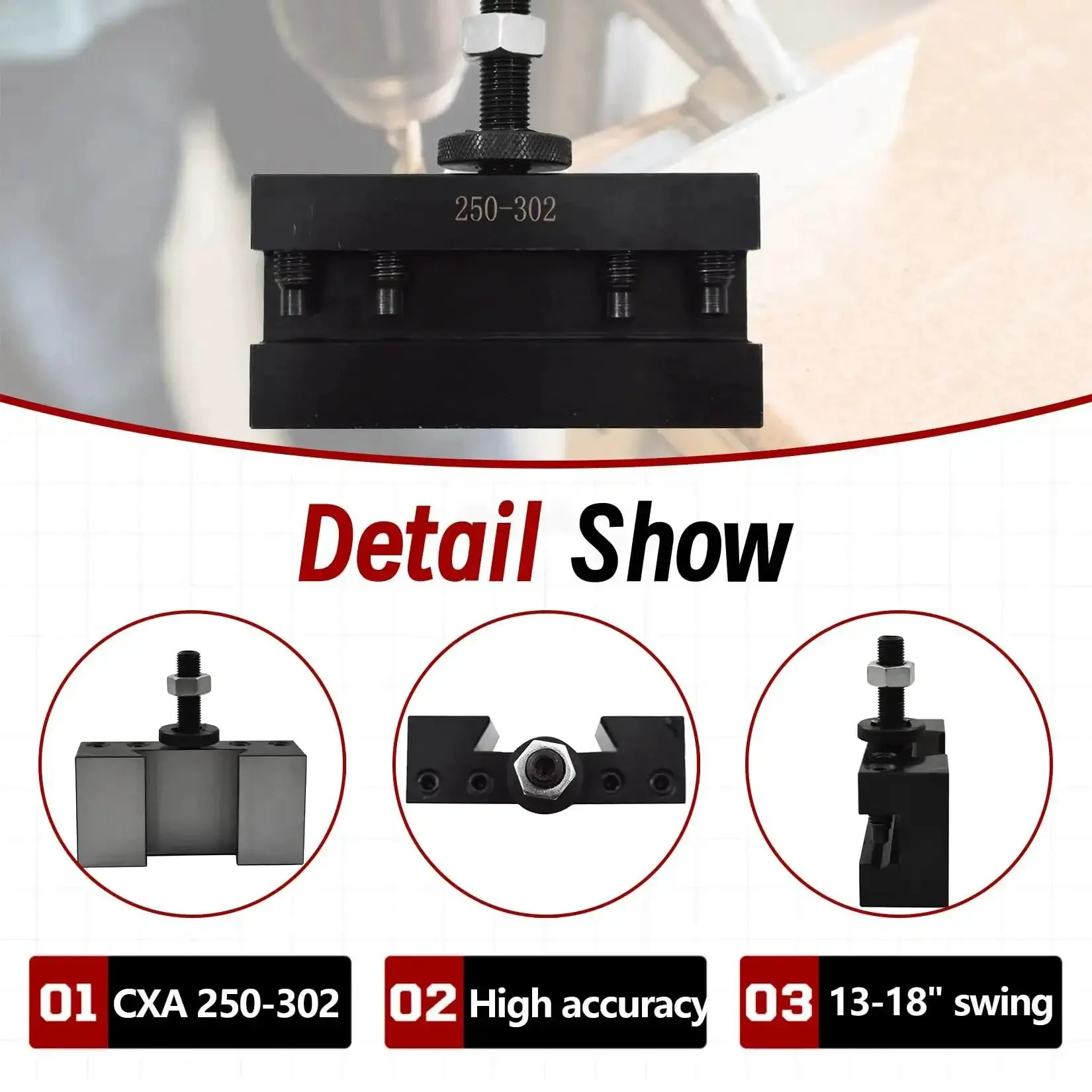 CXA 250-302 Quick Change Boring Turning Facing Holder For Steel CNC Tool Holder Fits Tool Post 250-333 And 250-300 Precision Ground And Hardened Fully Sealed Low Maintenance Pro Grade Rugged Metalworking Tool - Image 4