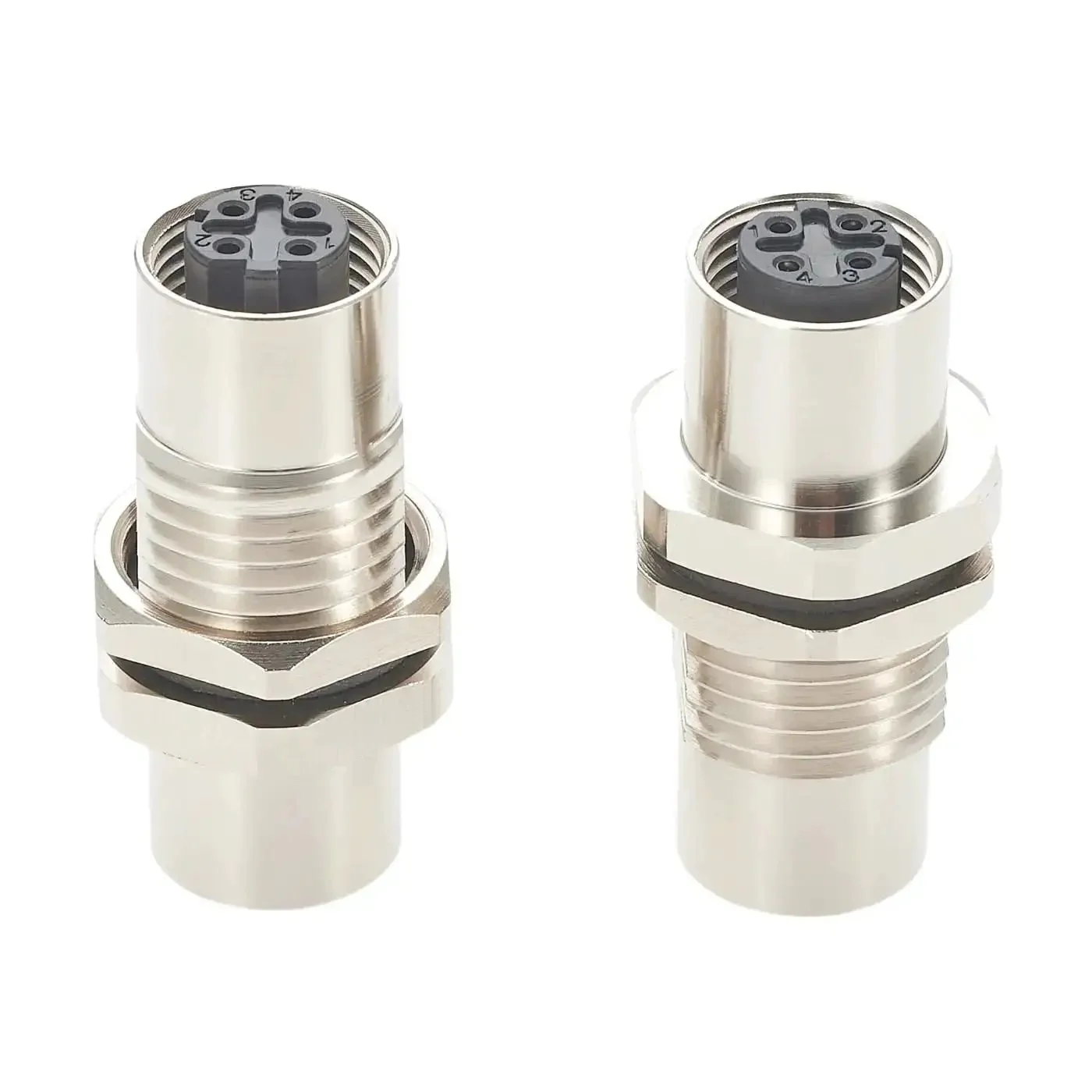 D Code M12 4 Pin Bulkhead Connector Beefy Shielded IP67 Female To Female Panel Mount Pack Of Two For Profinet EtherCAT Modbus TCP Cat5 Ethernet Circular Connector Socket - Image 2