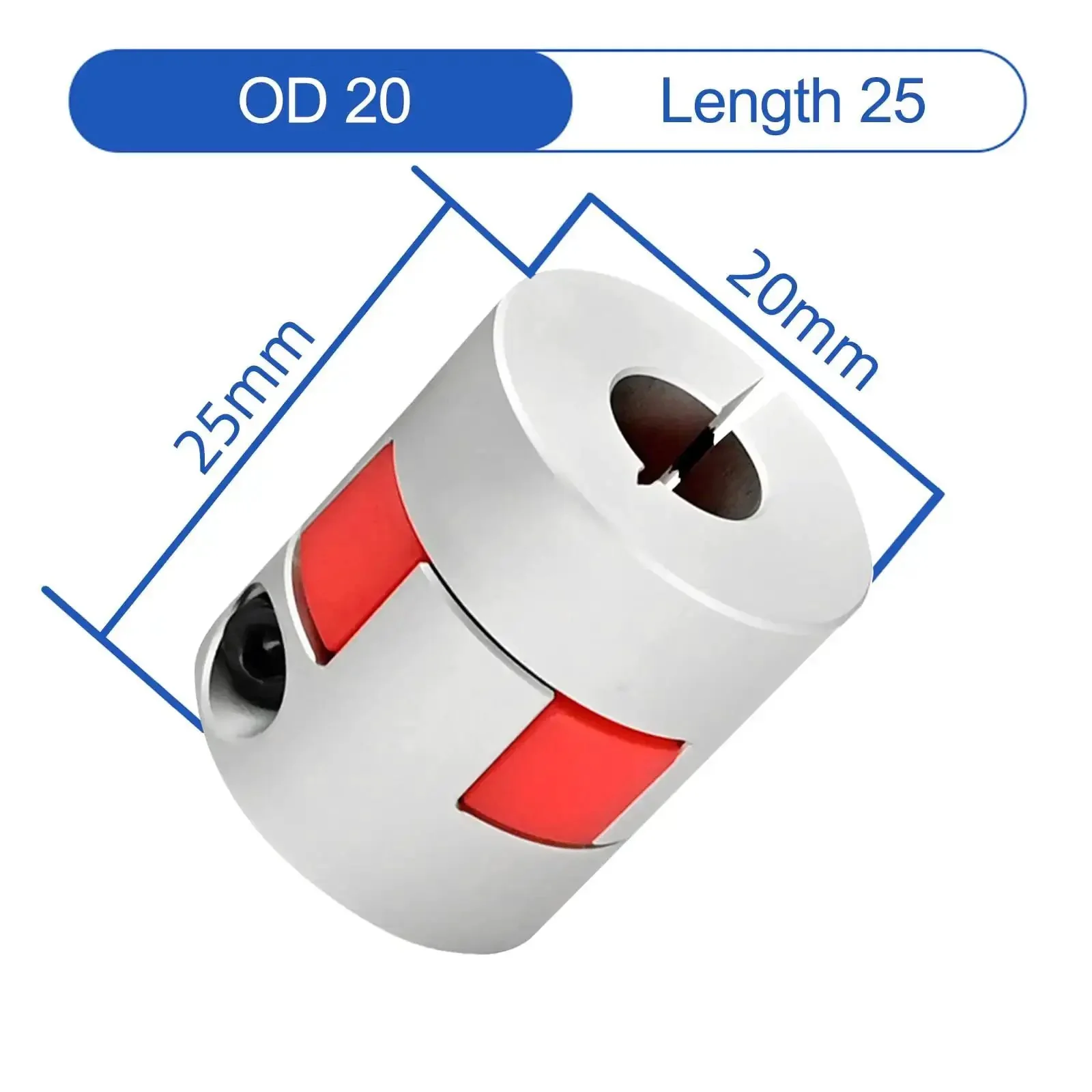 D20 X L25 Aluminum Plum Shaft Coupling 6Mm To 8Mm Bore Flexible Connector For 3D Printer CNC Machine And Servo Stepper Motors With Beefed Up Low Backlash And High Torque Plum Elastomer - Image 9