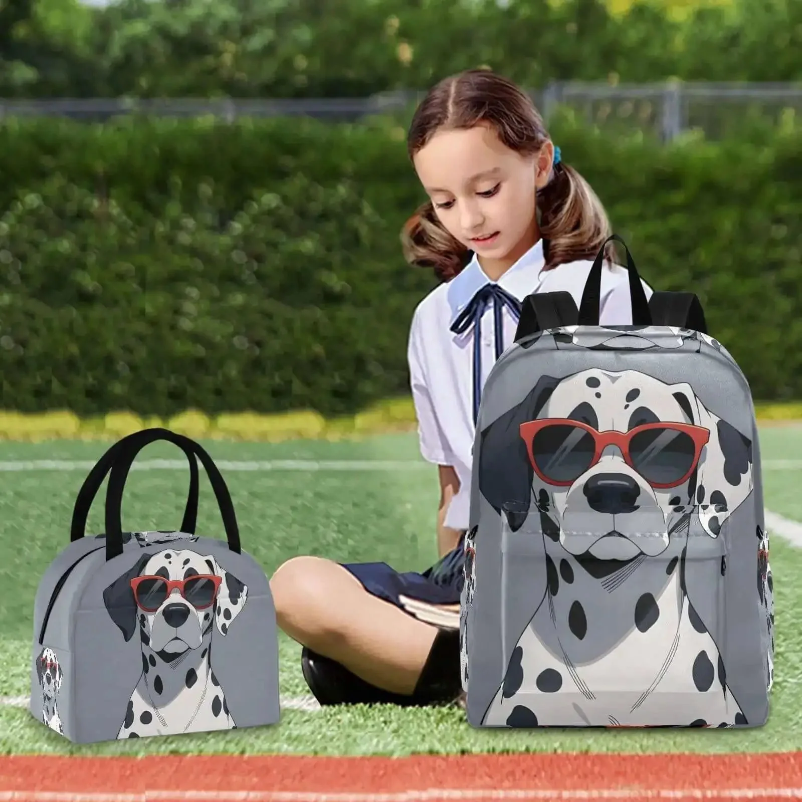Dalmatian Print Backpack With Insulated Lunch Cooler, Lightweight 15.6 Inch Laptop Daypack For Women And Men, Travel Book Bag With Multiple Pockets, Scratch Resistant Nylon, Ideal Work And School - Image 2