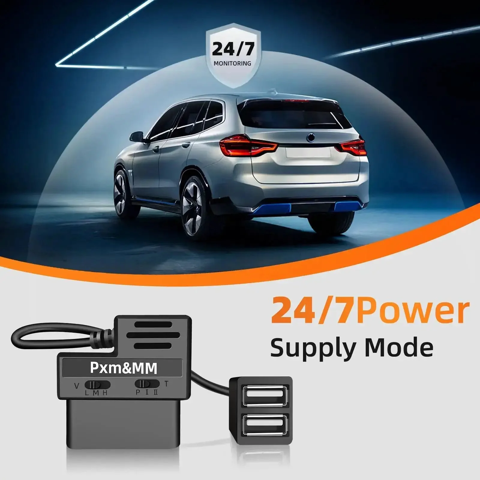 Dash Cam Constant Power Cable With OBD II Adapter, Dual USB Car Charger, 24 Seven Power Supply Mode, Collision Detection Ready, Adjustable Battery Drain Shut Off, 5V 3A Output To Keep Your Dash Cam Juiced On The Go - Image 6