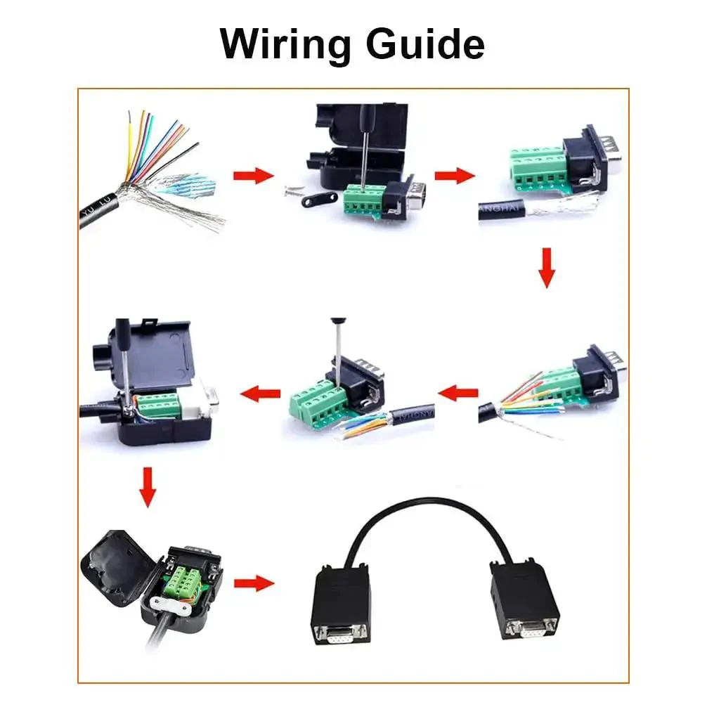 DB9 RS232 Breakout Connector Solderless Serial Adapter With Female DB9 Screw Terminal Module Case Included No Soldering Needed For Easy Wiring And Clearly Labeled Signal Pins For Fast Troubleshooting - Image 3