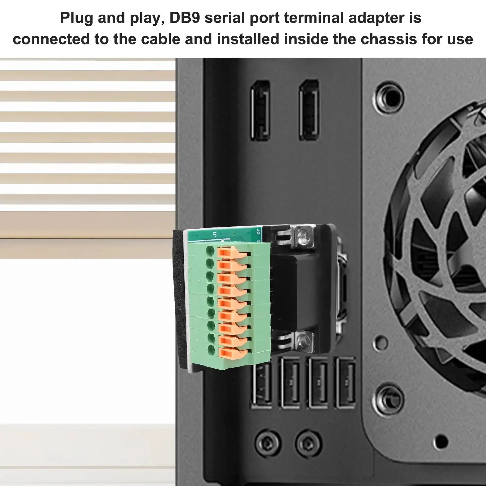 DB9 Solderless RS232 To 9-Pin Port Spring Terminal Breakout Adapter For Serial Devices, Tool-Free Quick Wire Crimp Connector With Gold-Plated Copper Contacts For Reliable D-Sub Serial Connection - Image 4