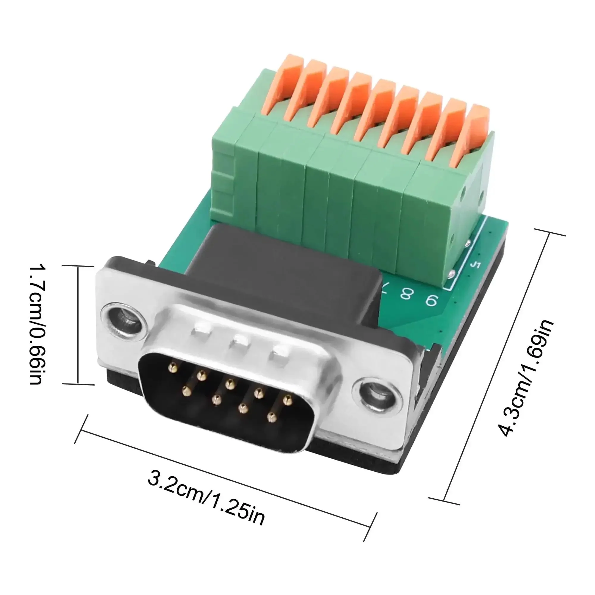 DB9 Solderless RS232 To 9-Pin Port Spring Terminal Breakout Adapter For Serial Devices, Tool-Free Quick Wire Crimp Connector With Gold-Plated Copper Contacts For Reliable D-Sub Serial Connection - Image 7