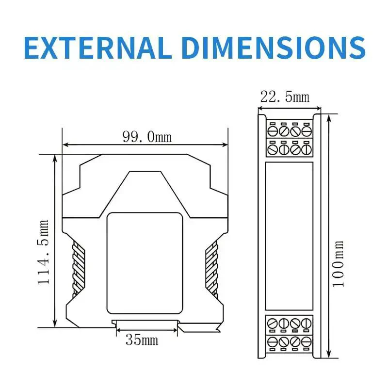 DC 24V Signal Isolator For PLC With One Input And Two Analog Outputs And 4 20 mA Signal Conditioning Module 1 In 2 Out Rail Mount Space Saving Ultra Thin - Image 6