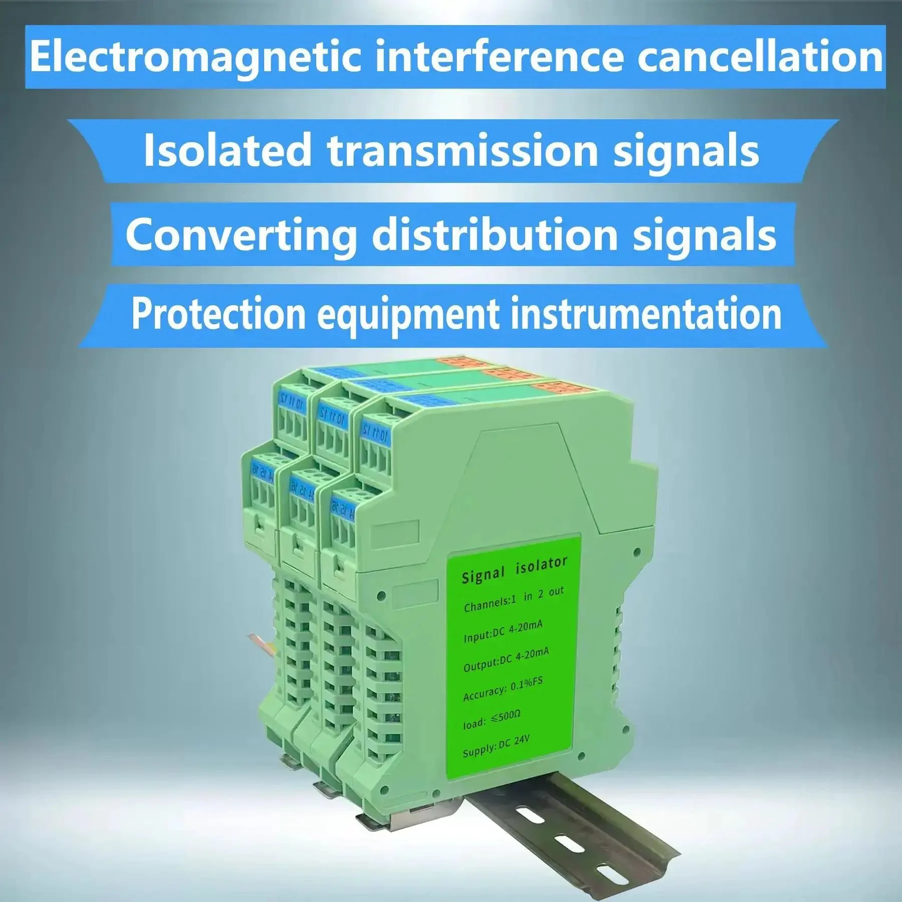 DC 24V Signal Isolator For PLC With One Input And Two Analog Outputs And 4 20 mA Signal Conditioning Module 1 In 2 Out Rail Mount Space Saving Ultra Thin - Image 7