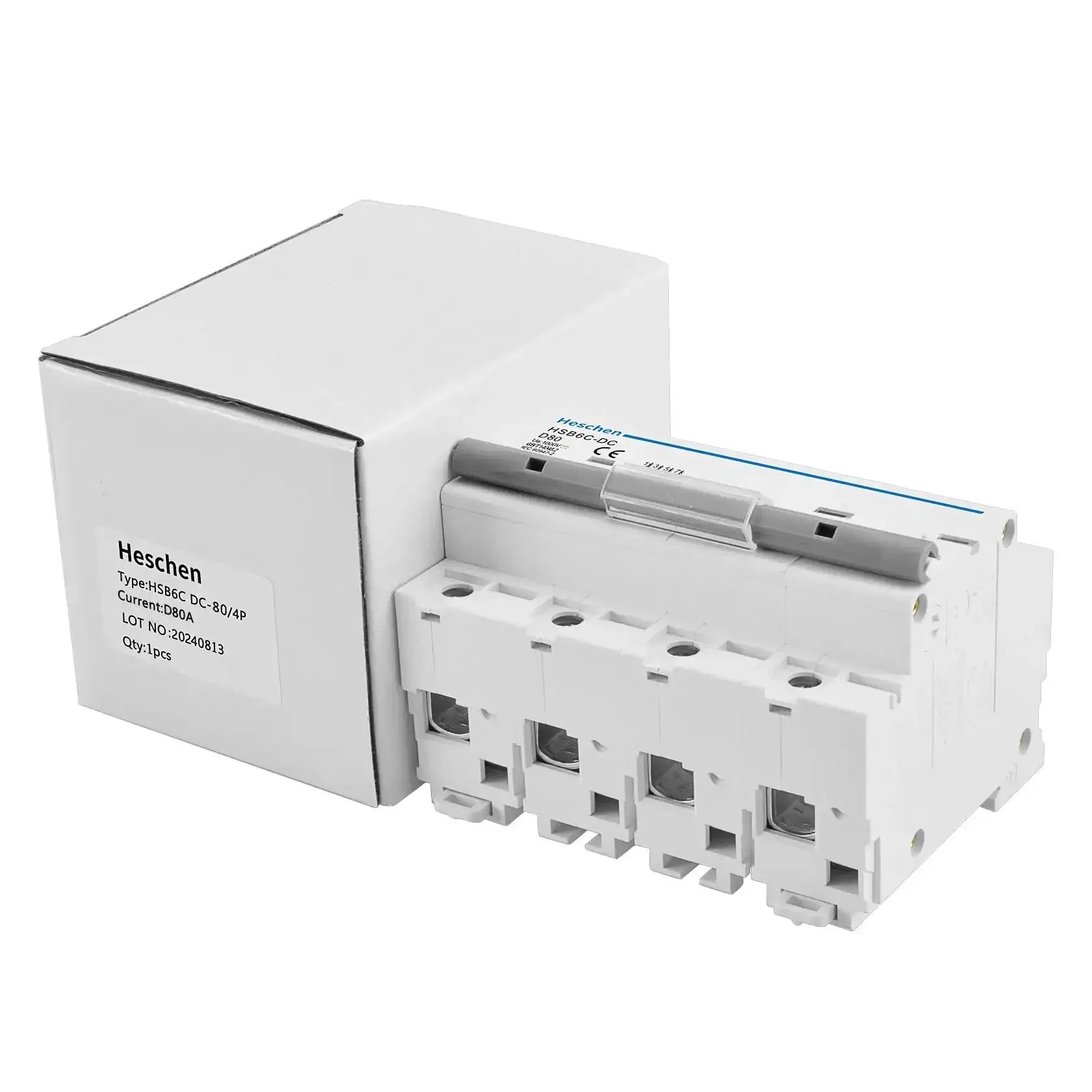 DC 4 Pole Photovoltaic Miniature Circuit Breaker 80A 1000V DC Type D, 8kA Breaking Capacity, 35mm DIN Rail Mount, for Solar PV System and Grid Integration - Image 2