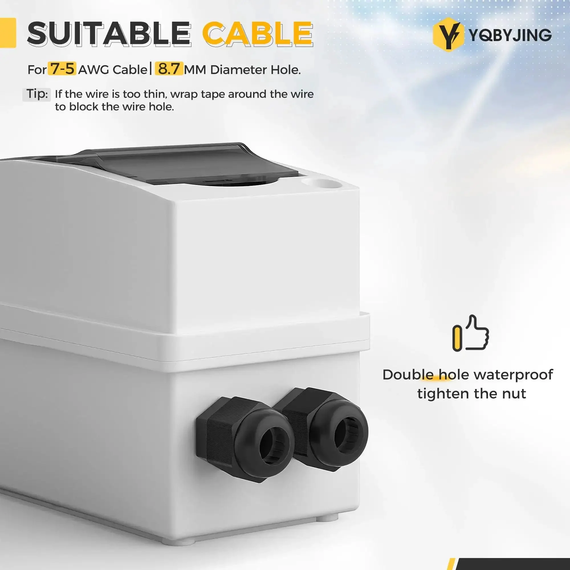 DC 63 Amp Solar Panel Disconnect Switch Heavy Duty Two Pole Miniature Circuit Breaker Box 1000V Outdoor IP65 Weatherproof UV Resistant for Solar PV Systems, Home Battery and Outdoor Installations - Image 5