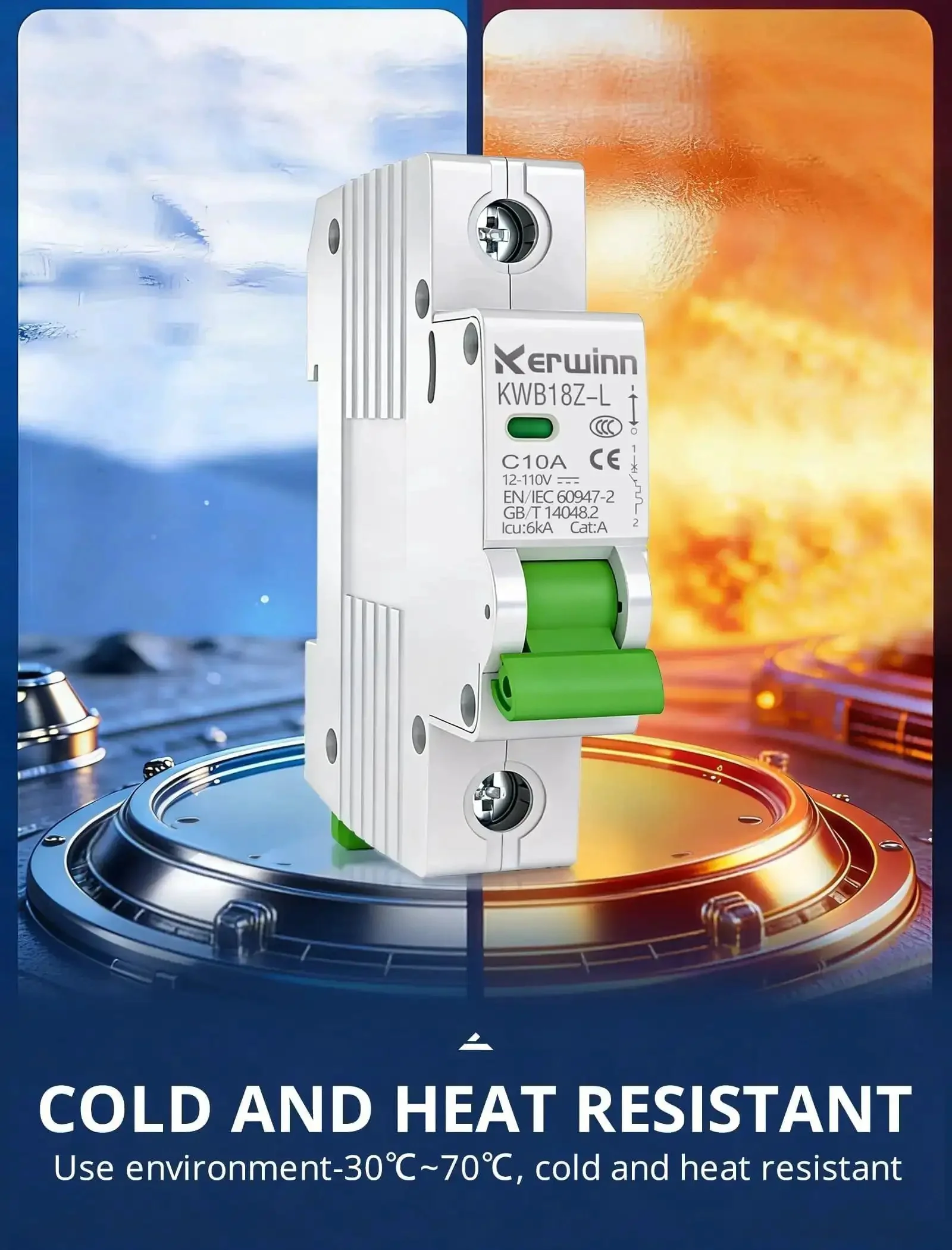 DC Miniature Circuit Breaker 12-110V DC 1 Pole 6A DIN Rail Mount for Battery Power Solar PV and RV Systems with Non Polar Arc Extinguishing Safety Feature LKB18Z-L-1P - Image 3