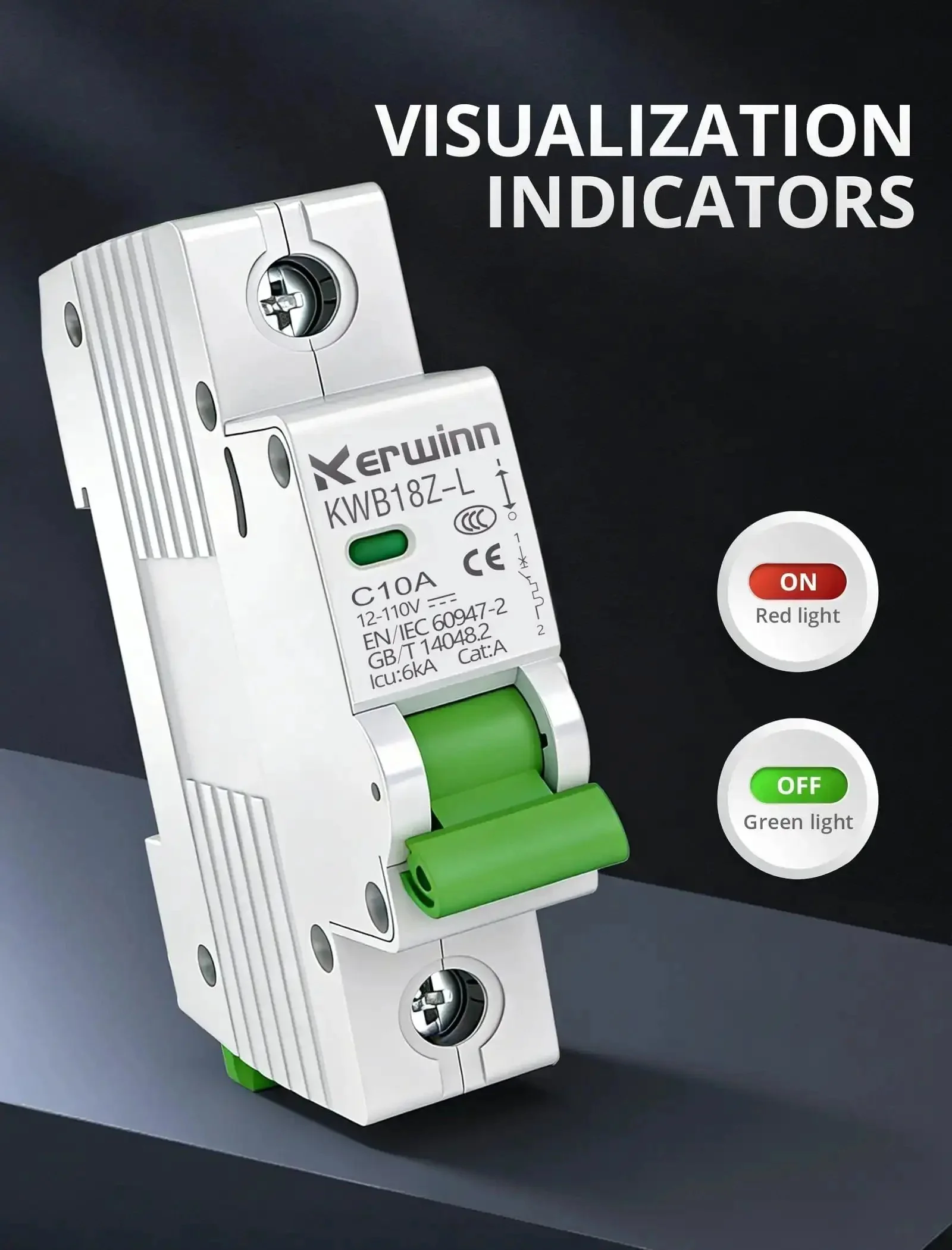 DC Miniature Circuit Breaker 12-110V DC 1 Pole 6A DIN Rail Mount for Battery Power Solar PV and RV Systems with Non Polar Arc Extinguishing Safety Feature LKB18Z-L-1P - Image 6