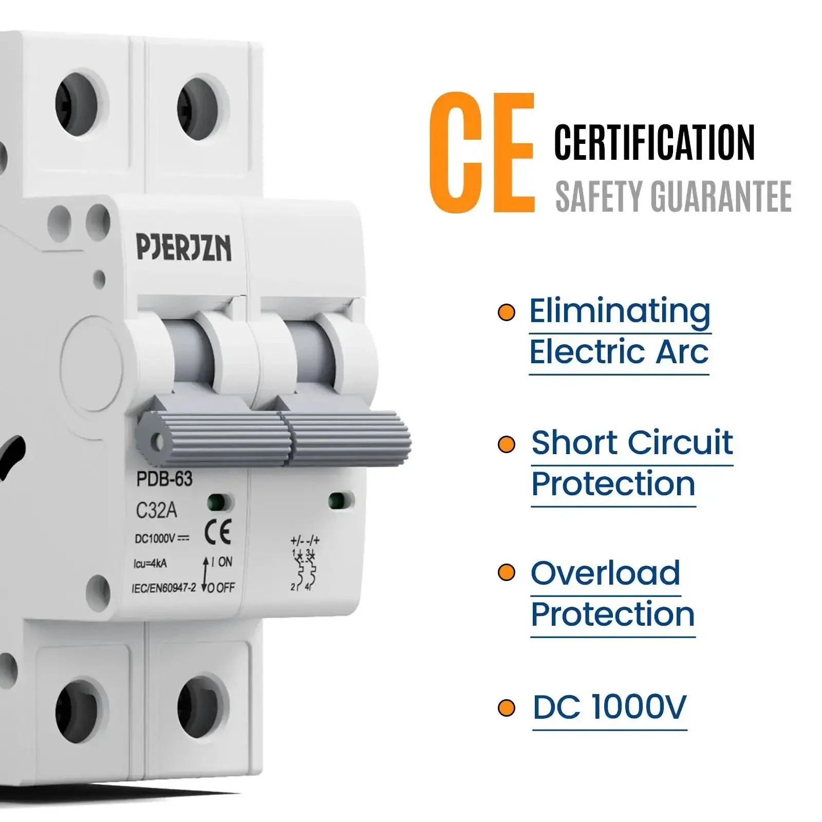 DC Miniature Circuit Breaker 32A 1000V 2P Solar DIN Rail Mount for Solar Panels, Home Electrical System and Battery Protection, High Quality DC Breaker Built for Durable, Reliable Circuit Safety - Image 8