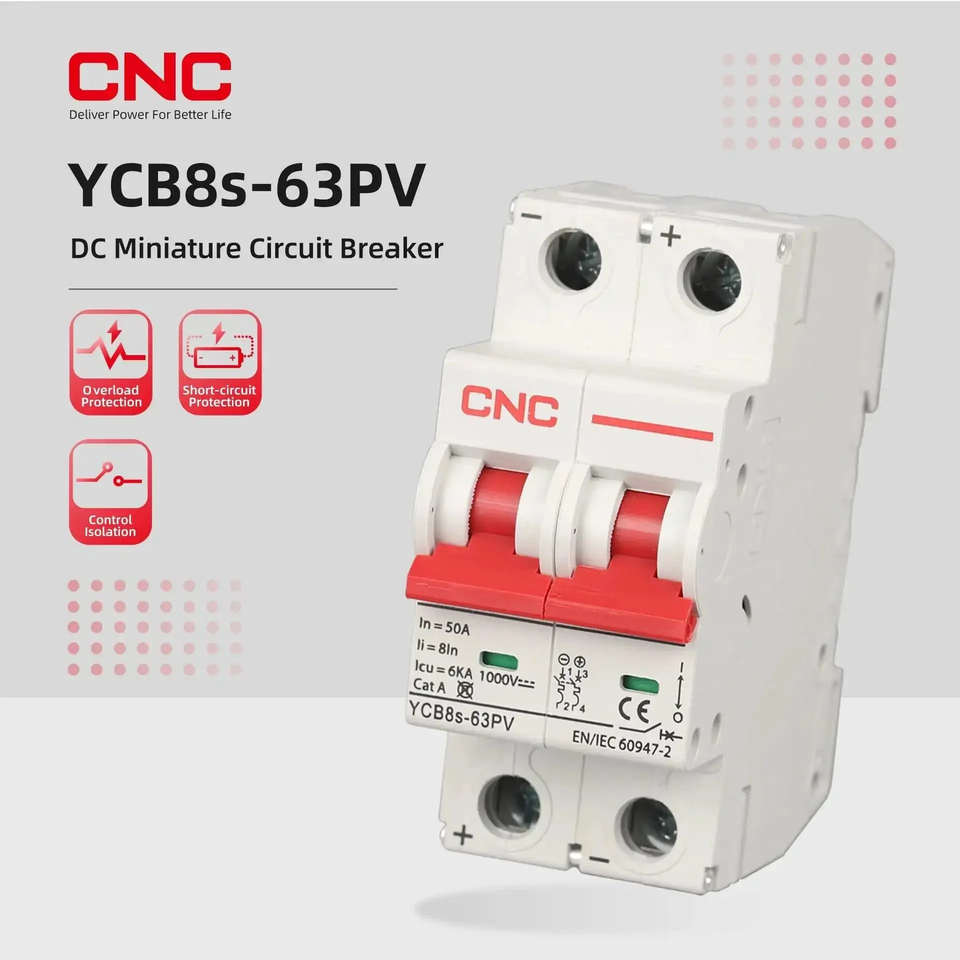 DC Miniature Circuit Breaker Two Pole 25 Amp 1000V DC Isolator For Solar PV System With Thermal Magnetic Trip DIN Rail Mount DC Disconnect Switch For Overload And Short Circuit Protection - Image 5