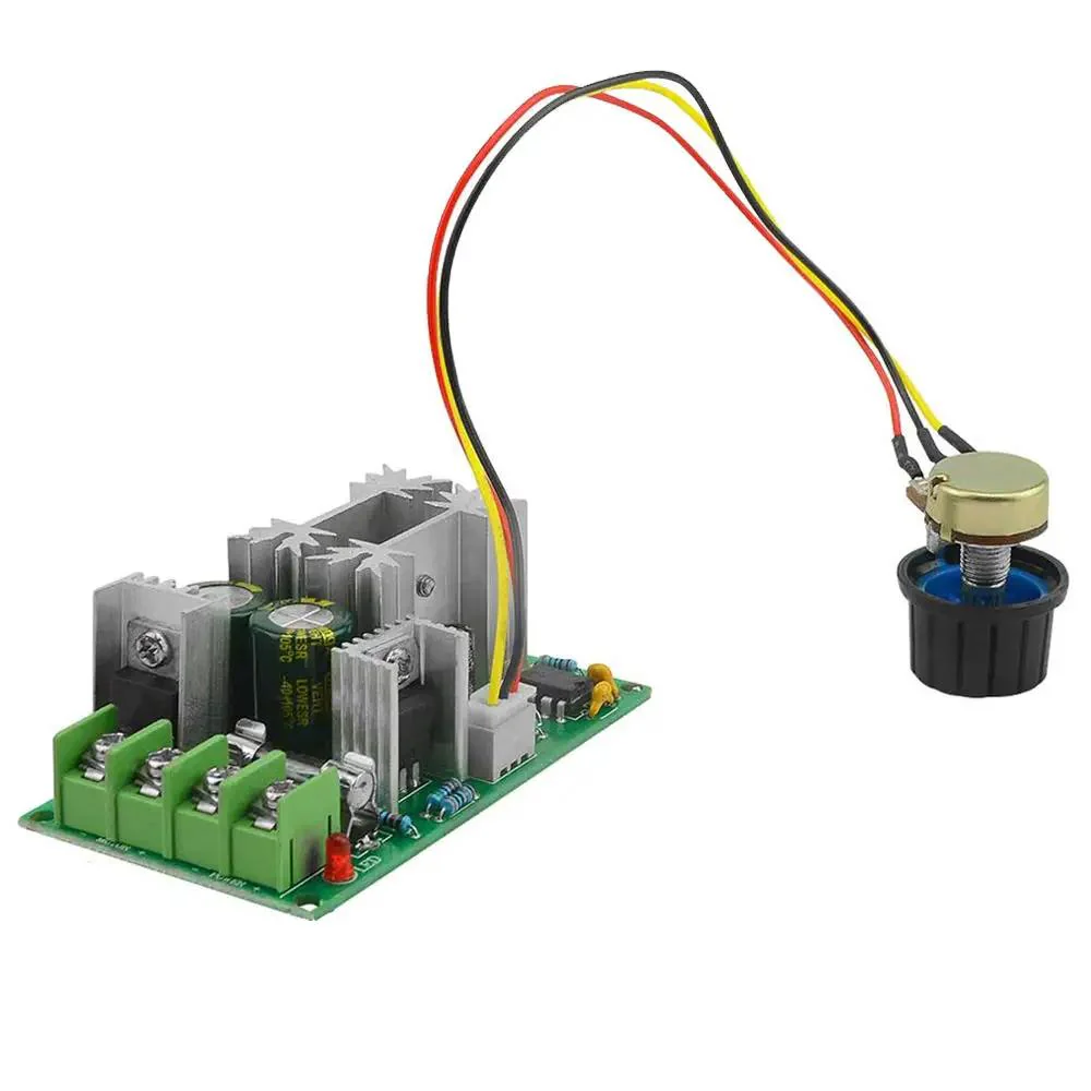 DC Motor Controller Beast For 12V 24V 36V 48V High Power Drive Module Adjustable Speed PWM Electronic Governor 20A Plug And Play LED Dimmer With Auto Fuse Protection For RC Cars GoKarts Ebikes
