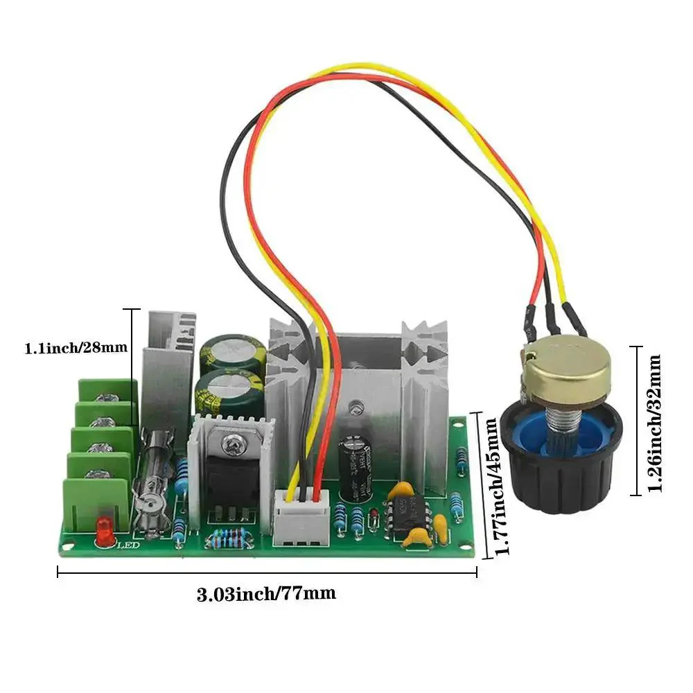 DC Motor Controller Beast For 12V 24V 36V 48V High Power Drive Module Adjustable Speed PWM Electronic Governor 20A Plug And Play LED Dimmer With Auto Fuse Protection For RC Cars GoKarts Ebikes - Image 7