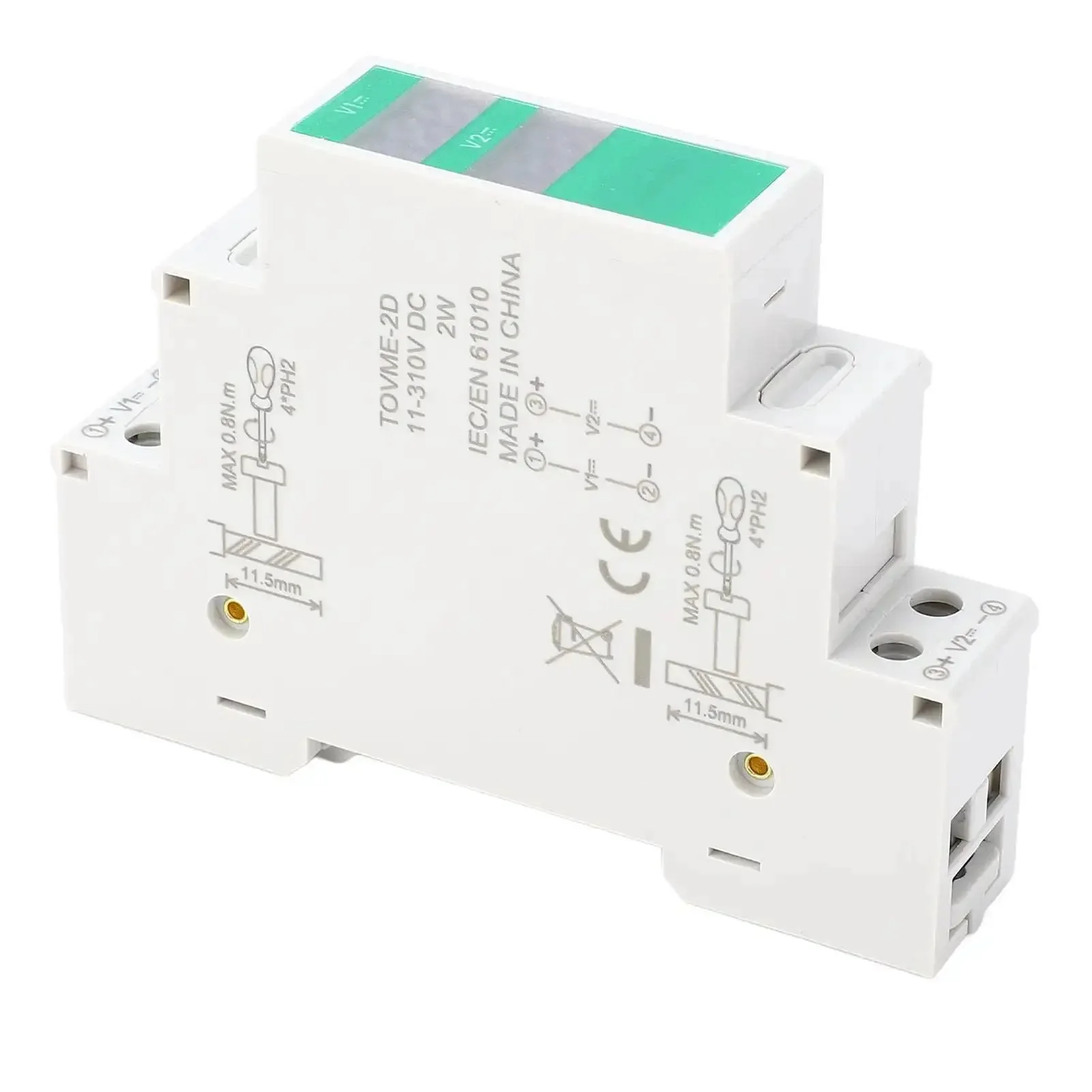 DC Voltmeter With 3 Digit LED Display 11 To 310V Plug And Play DIN Rail Mount Voltage Meter For Industrial Panels And Electrical Gear No Fuss Compact 35mm Rail Mount - Image 2
