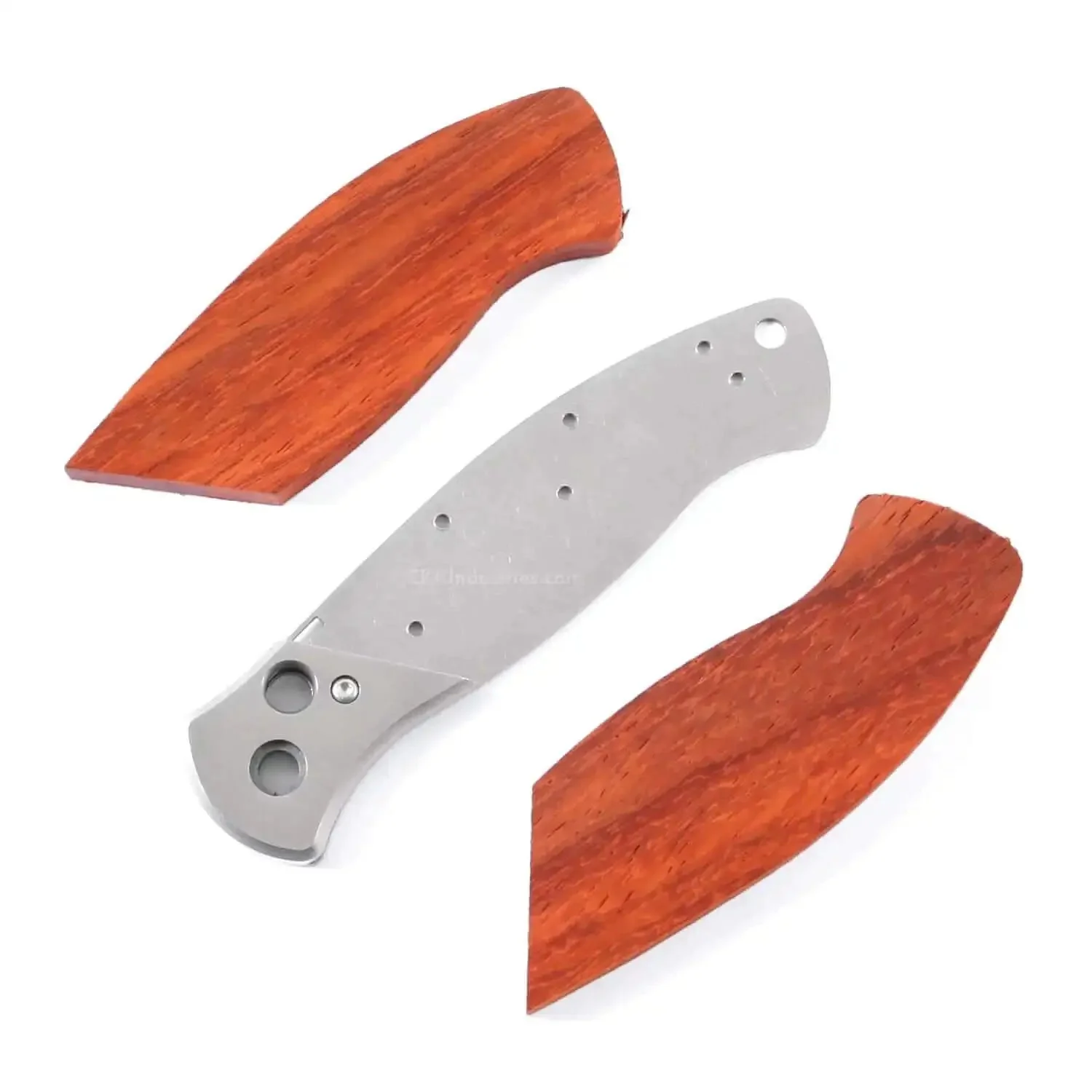 DDR3BL DIY Folding Knife Kit With Button Lock 440C Stainless Steel Blade 600 Grit Satin Finish Pre Machined Padauk Handle Scales Gift Boxed Parts Kit USA Design For Building Your Own EDC Knife - Image 5