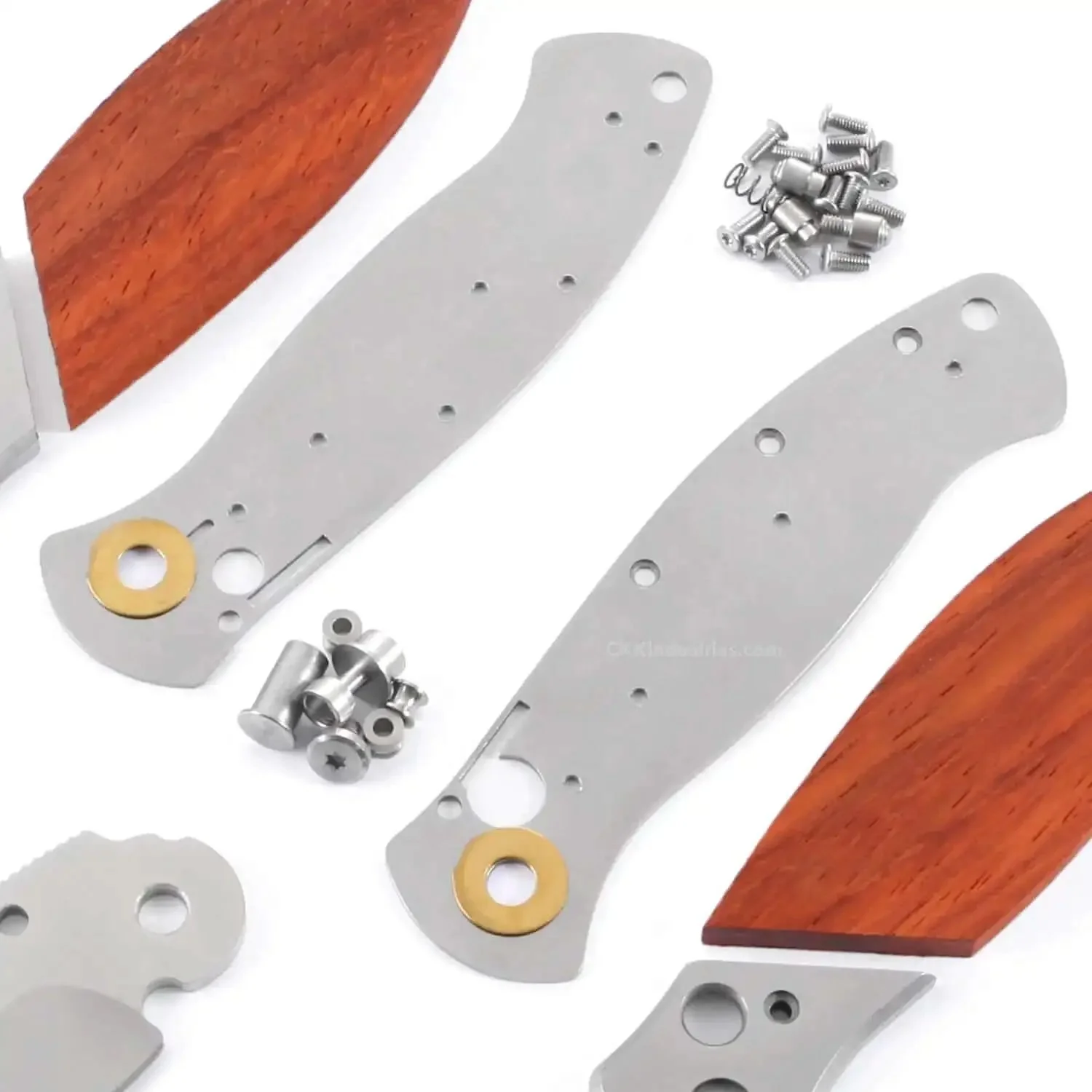DDR3BL DIY Folding Knife Kit With Button Lock 440C Stainless Steel Blade 600 Grit Satin Finish Pre Machined Padauk Handle Scales Gift Boxed Parts Kit USA Design For Building Your Own EDC Knife - Image 7