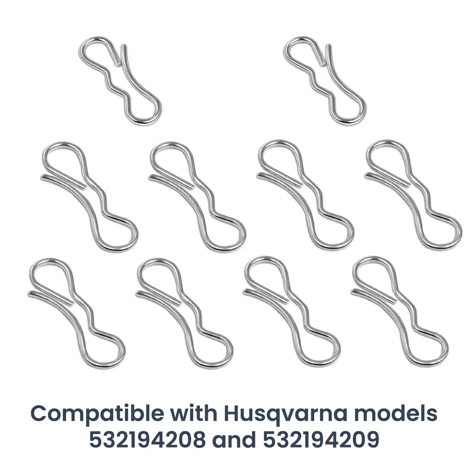 Deck Clip Set Go To Bow Tie Lock Cotter Pins Kit Includes Eight 194209 Pins And Two 194208 Pins Seven Sixteenths And Five Sixteenths Fits Craftsman Poulan Husqvarna Front Link And Deck Linkage - Image 3