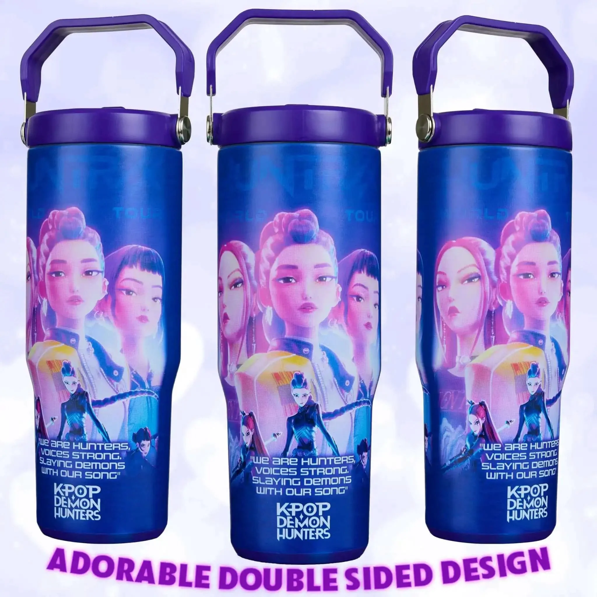 Demon Hunters 30 Ounce Tumbler With Straw And Handle For Girls Teens Insulated Stainless Steel Travel Mug Keeps Drinks Hot Or Cold Perfect Gift For Gaming On The Go - Image 3