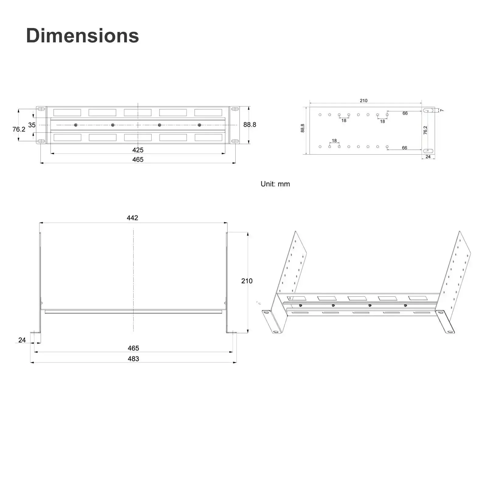 Depth Adjustable 19 Inch Rack Mount Din Rail Rack Ready Chassis With Aluminum Bracket For 35Mm Din Rail Devices Eight Depth Levels From 48Mm To 174Mm Fits Standard 19 Inch Cabinets And Racks - Image 3