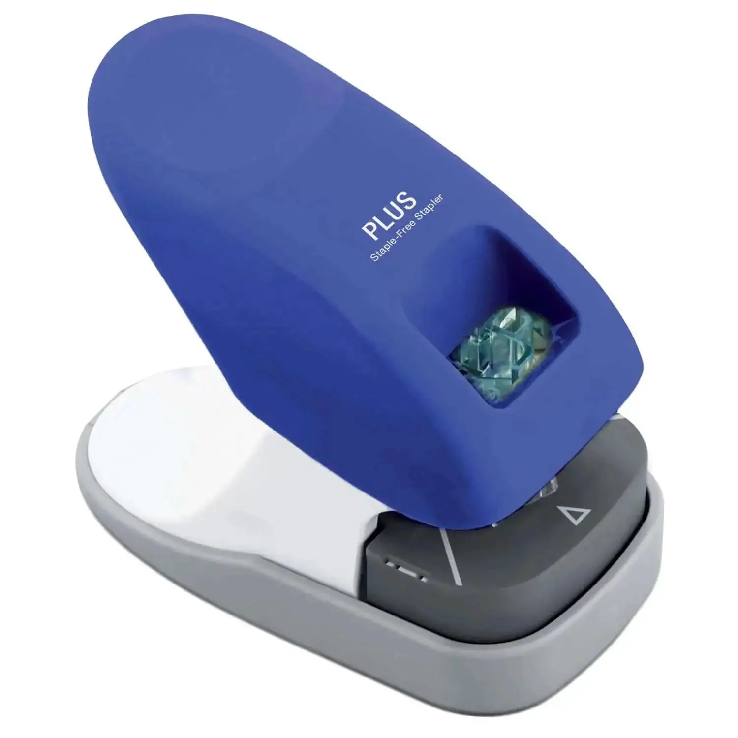 Desktop Staple Free Stapler That Zips Through Up To 10 Pages Without Staples Bright Blue Finish Perfect For Home School Or Office Compact Ready To Use Fun Easy To Store