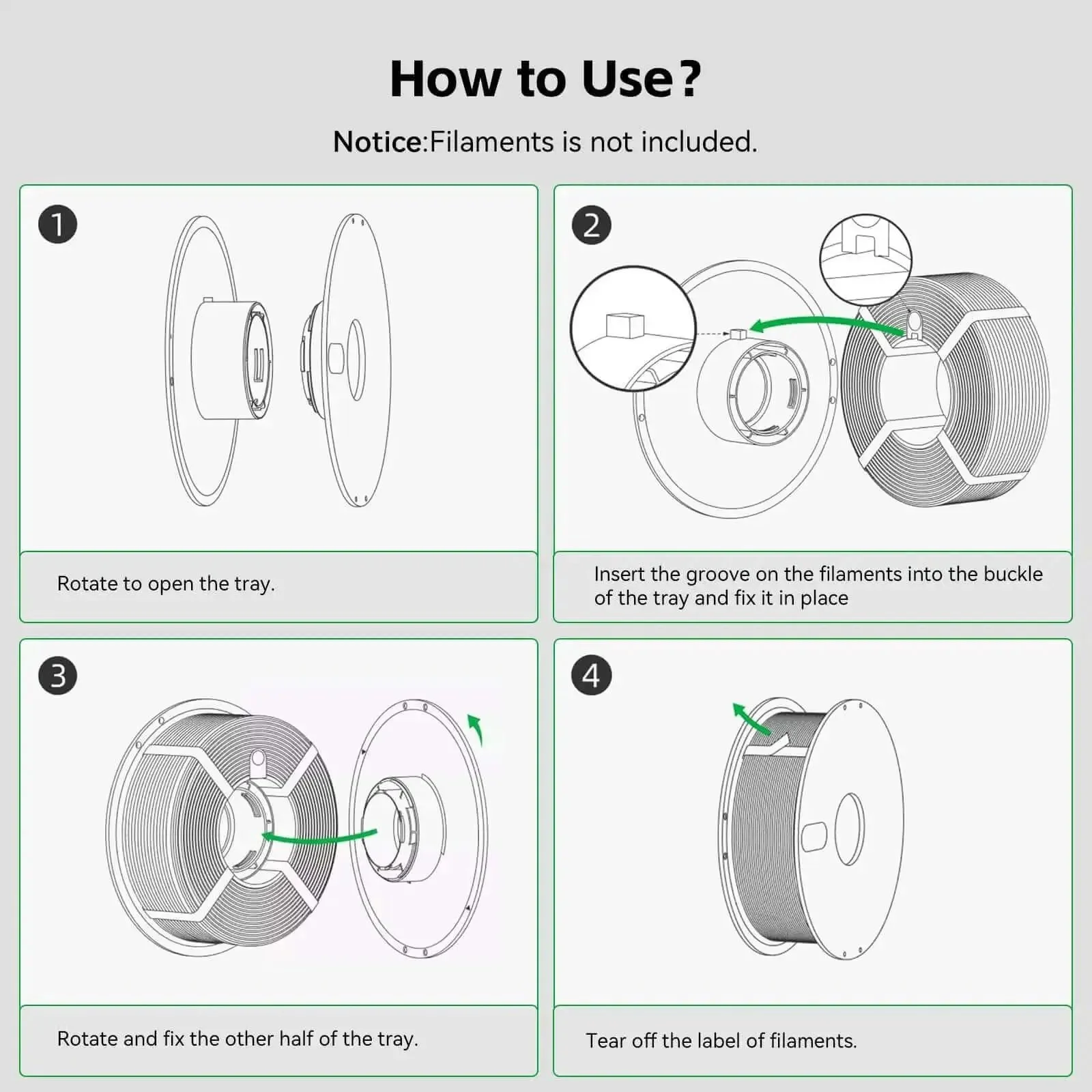 Detachable Filament Spool Holder For Bambu Lab 3D Printers A1 And A1 Mini, Reusable Reel Fits PLA PETG ABS Filament Eco Friendly Low Temp Up To 70C Durable No Fuss Spool System - Image 6