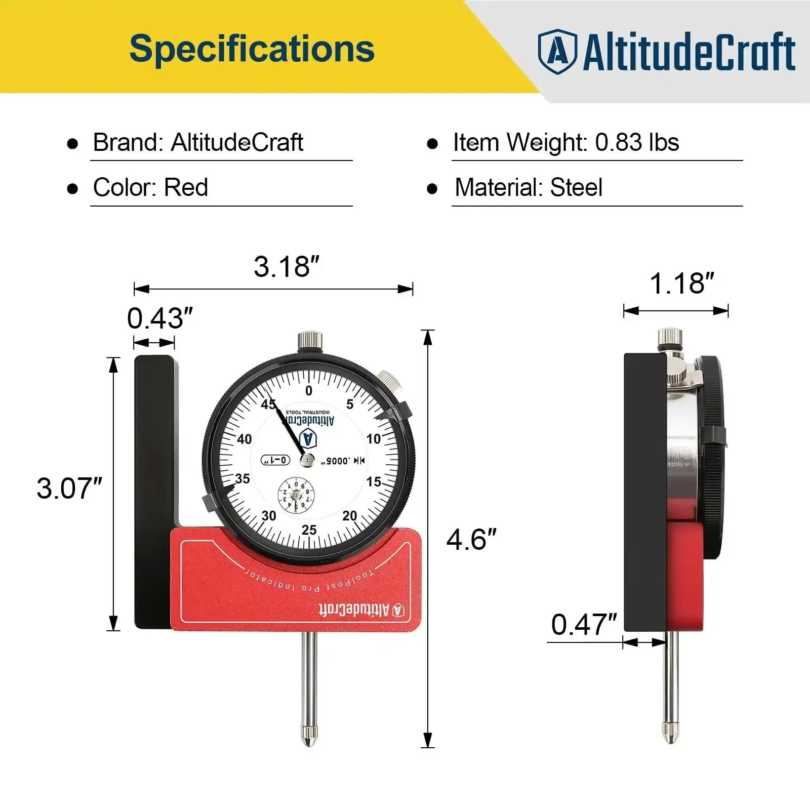 Dial Indicator Lathe Tool Post Holder With.0005 Inch Precision For Quick Change Tool Post CNC Alignment Tool Fits 3 Jaw And 4 Jaw Chucks Fast Setup And Accurate Centering For Gearhead Hobbyists And Pros - Image 3