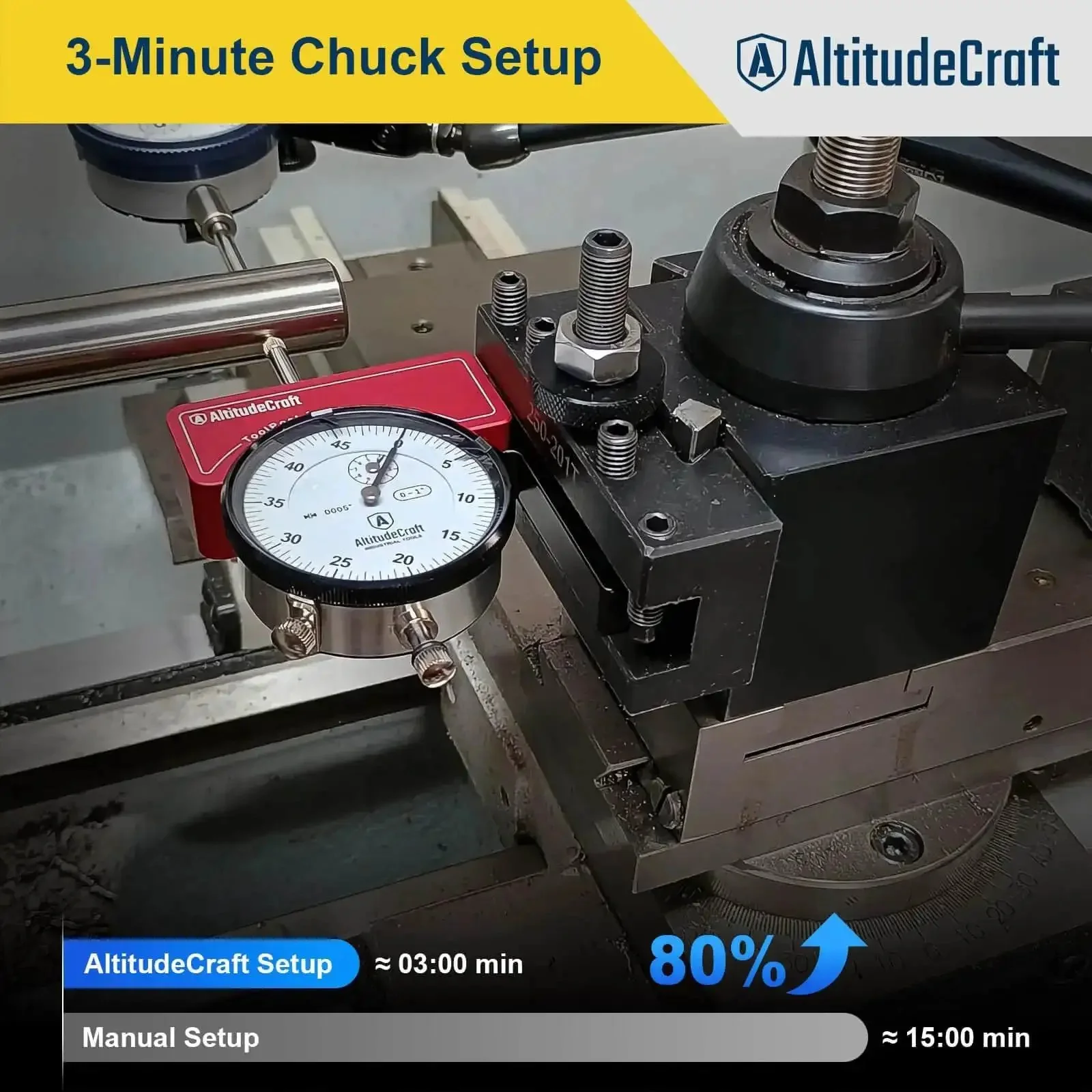 Dial Indicator Lathe Tool Post Holder With.0005 Inch Precision For Quick Change Tool Post CNC Alignment Tool Fits 3 Jaw And 4 Jaw Chucks Fast Setup And Accurate Centering For Gearhead Hobbyists And Pros - Image 9