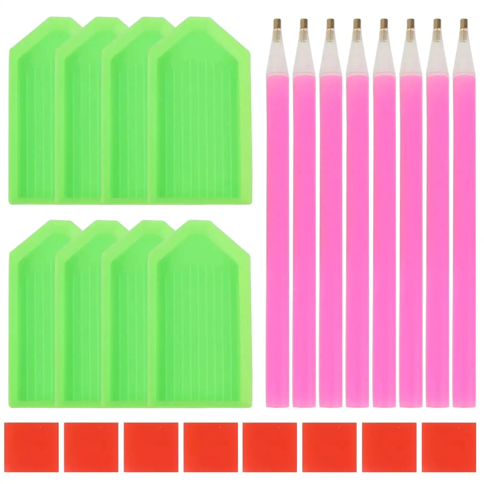 Diamond Painting Tools Kit With 24 Piece Accessories Including 8 Drill Pens 8 Trays And 8 Wax Pads For 5D Diamond Art DIY Projects Perfect For Beginners And Crafters
