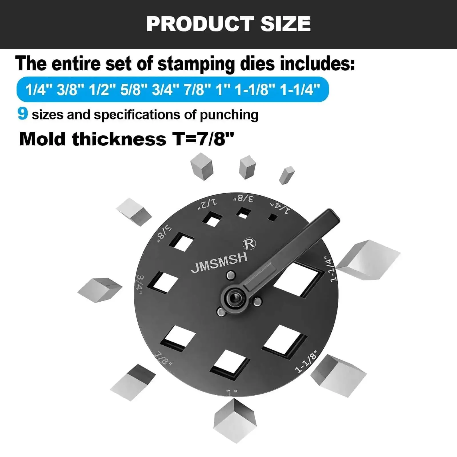 Diamond Shape Disc Cutter Set Nine Piece Punch Mold Kit For Jewelry Making Create Pendants Charms And Bracelets With Durable SKH9 Steel Die Plate Professional Jewelry Tool For Precise Diamond Shapes - Image 5