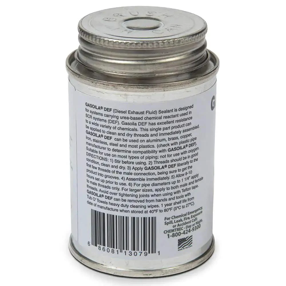 Diesel Exhaust Fluid DEF Thread Sealant With Brush Quarter Pint Built To Last Sealant For DEF Lines Withstands Minus Fifty To Four Hundred Fifty Degrees Chemical And Alkali Resistant Durable Sealant For High Temperature And Pressure Plumbing - Image 4