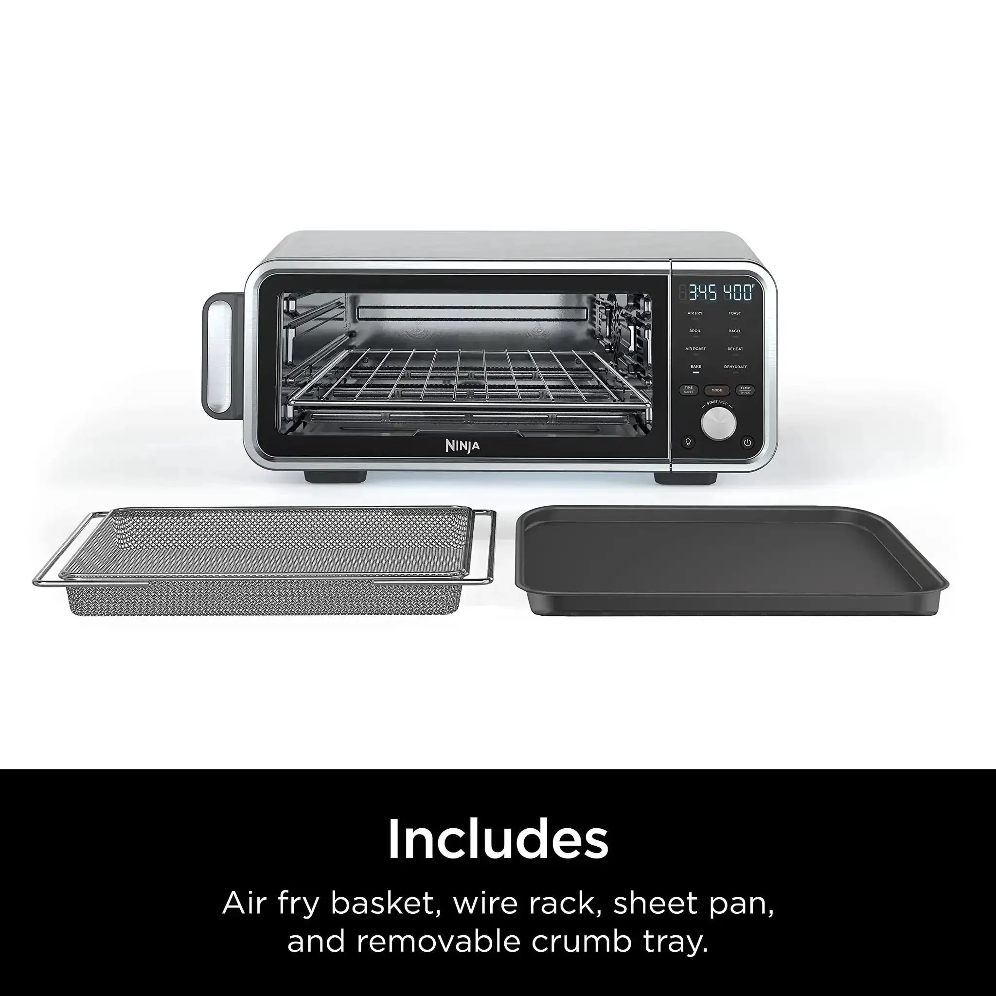 Digital Air Fry Pro Countertop Oven With Extended Height And XL Capacity For Big Meals, 8 In 1 Versatility, Flip Up Storage Design, Includes Air Fry Basket, Wire Rack, And Crumb Tray, Precision Crisp Control Technology, Fits A 2 Lb Roast - Image 3